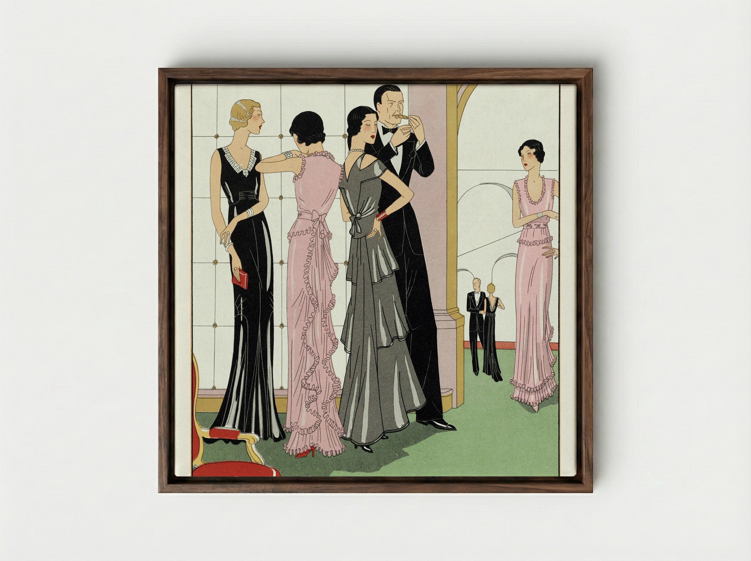 Evening Wears - Martial et Armand - Framed Canvas Dark Wood