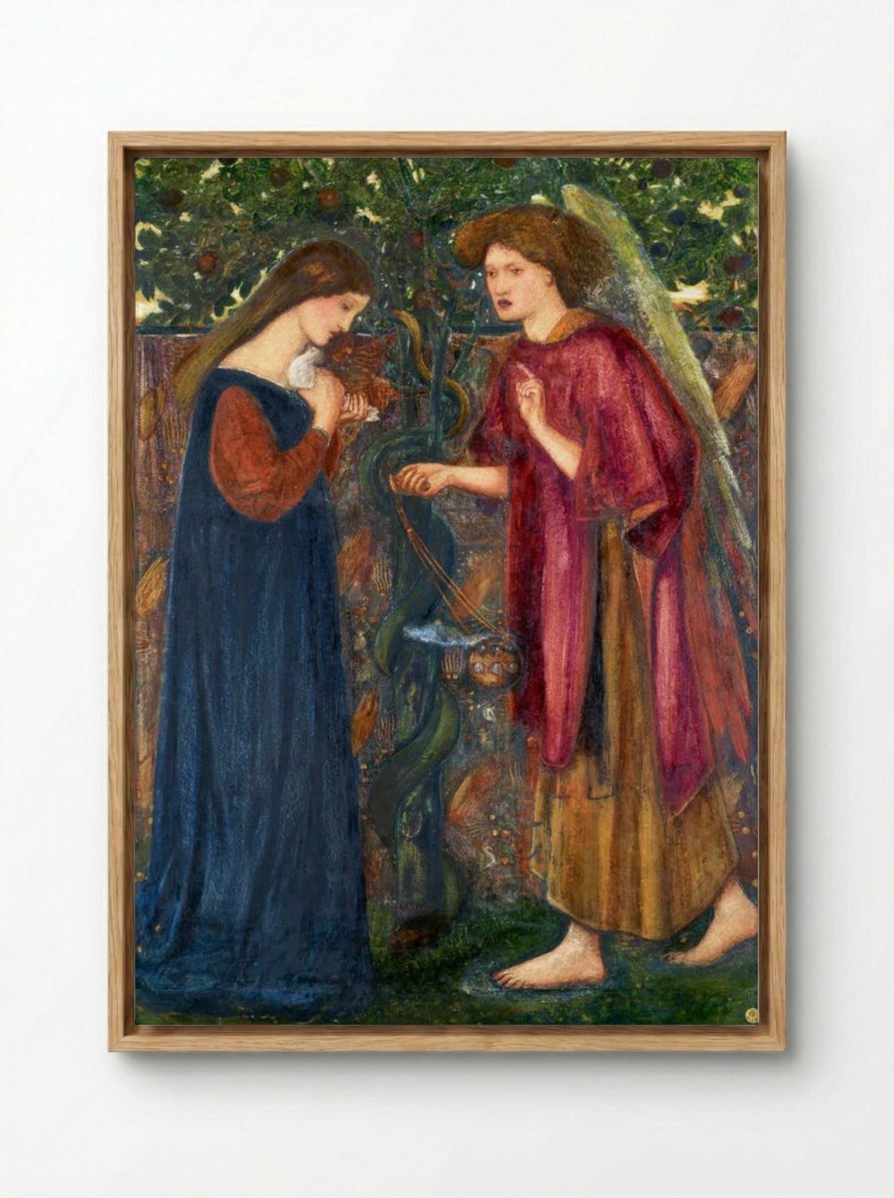 The Annunciation - Edward Burne-Jones - Framed Canvas Wood