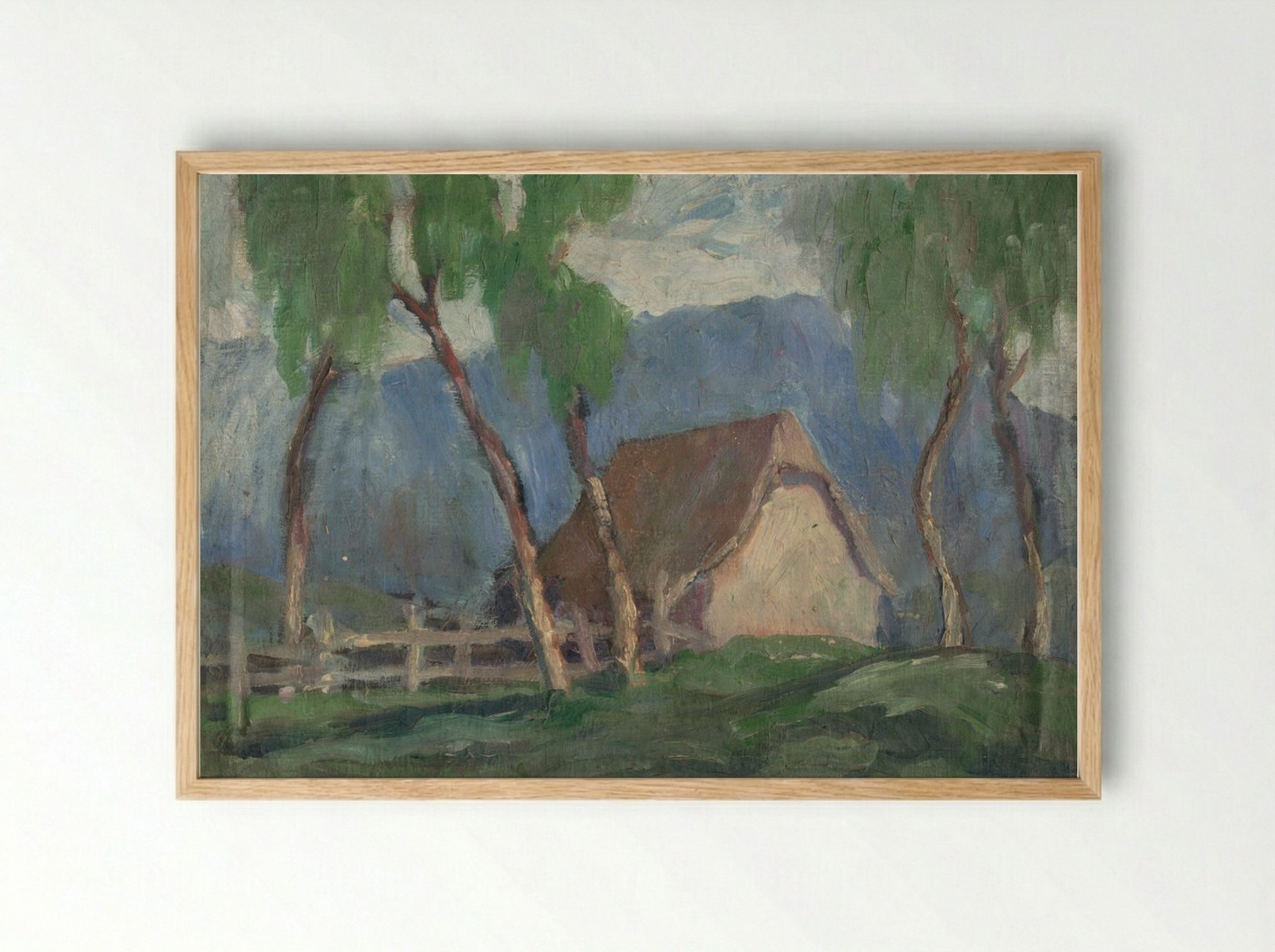 Landscape with Birches - Zolo Palugyay - Framed Print Wood