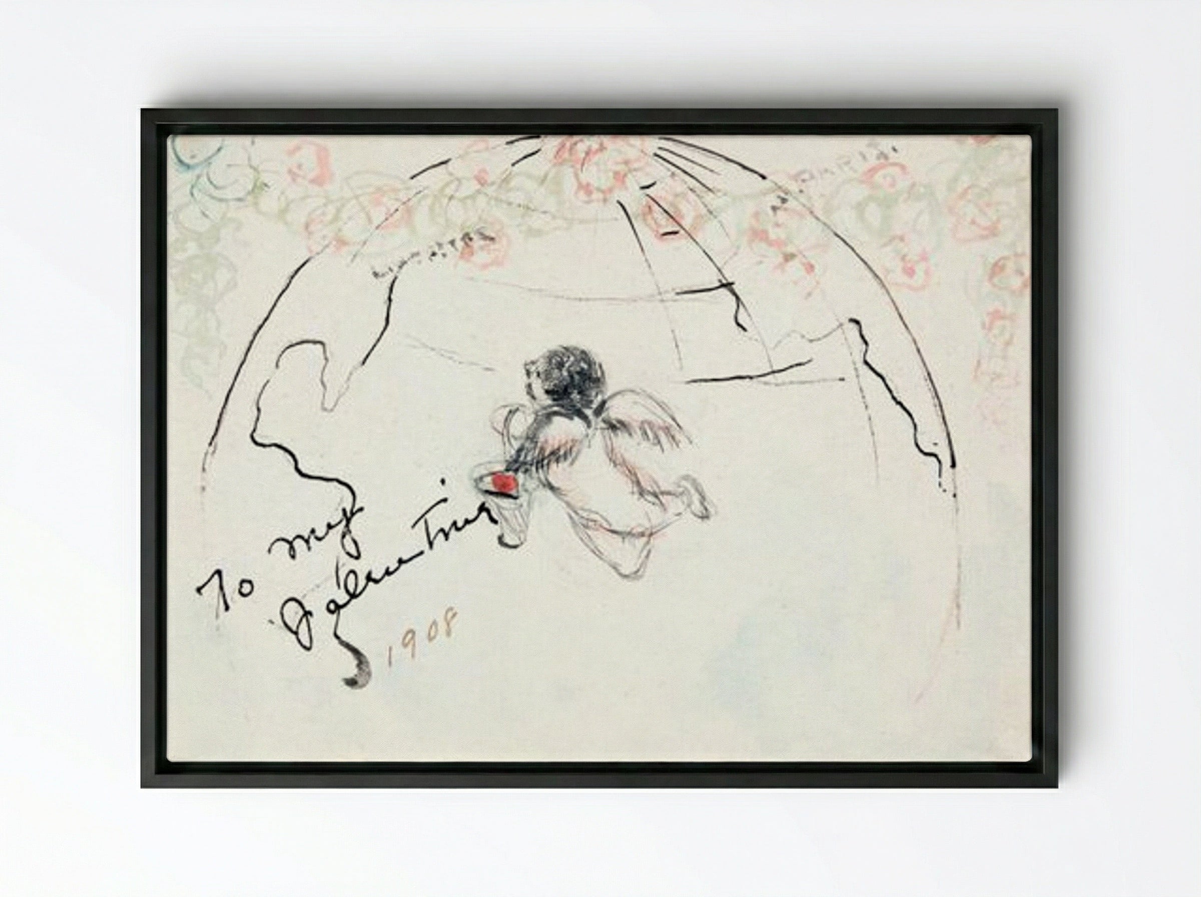 To My Valentine - Charles Demuth - Framed Canvas Black