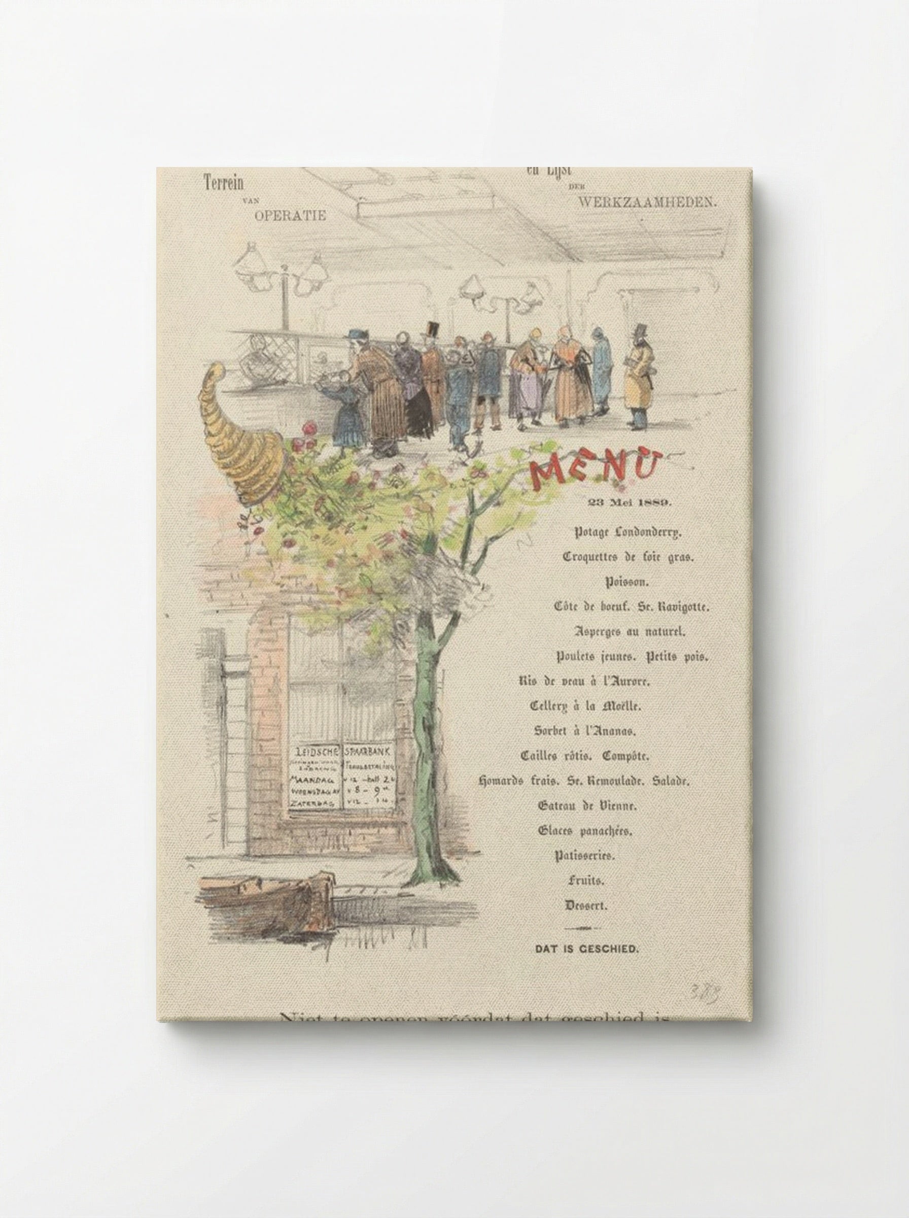 Menu for the Leidsche Spaarbank - Theo van Hoytema - Canvas