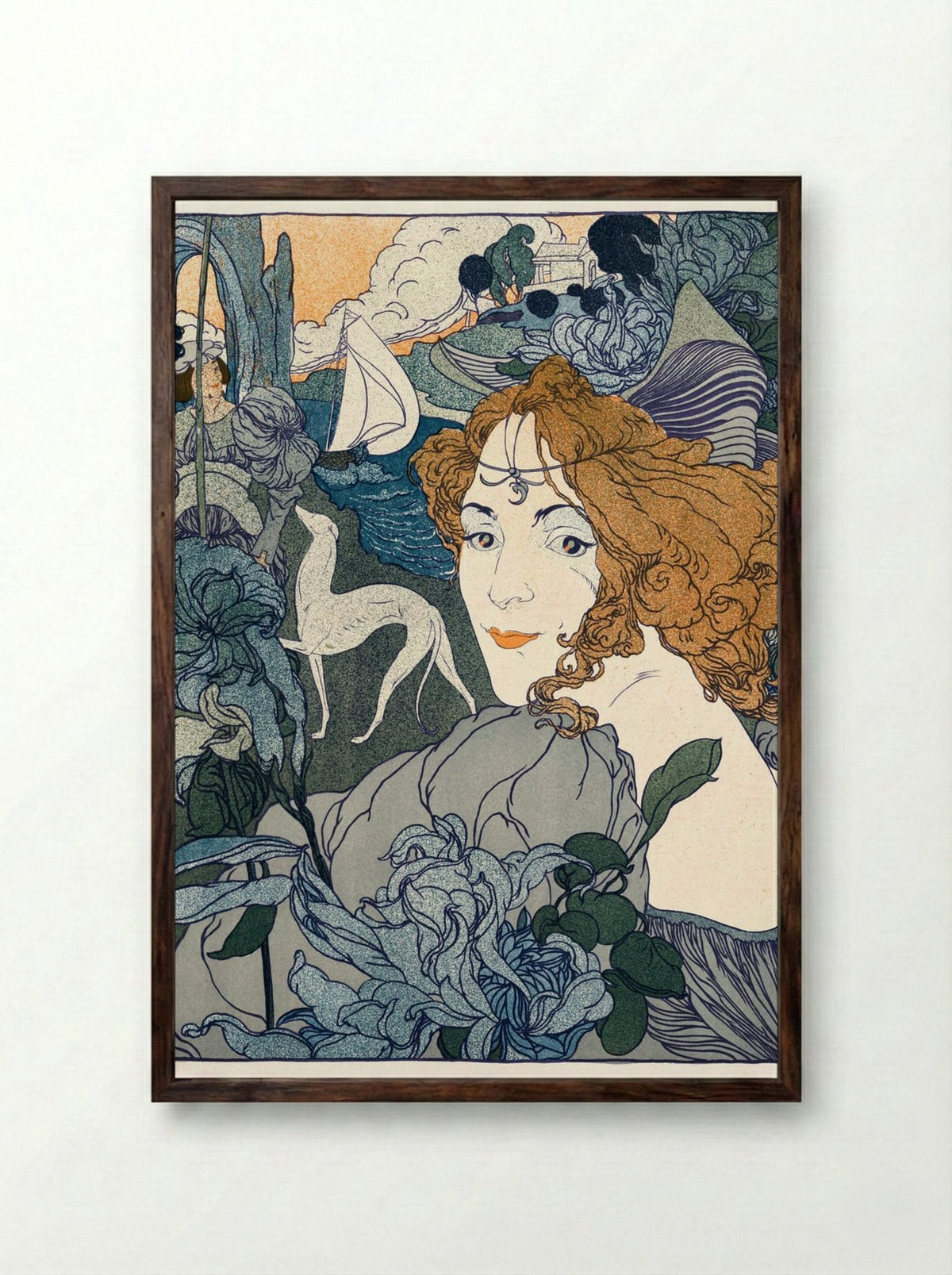 Retour - Georges de Feure - Framed Print Dark Wood