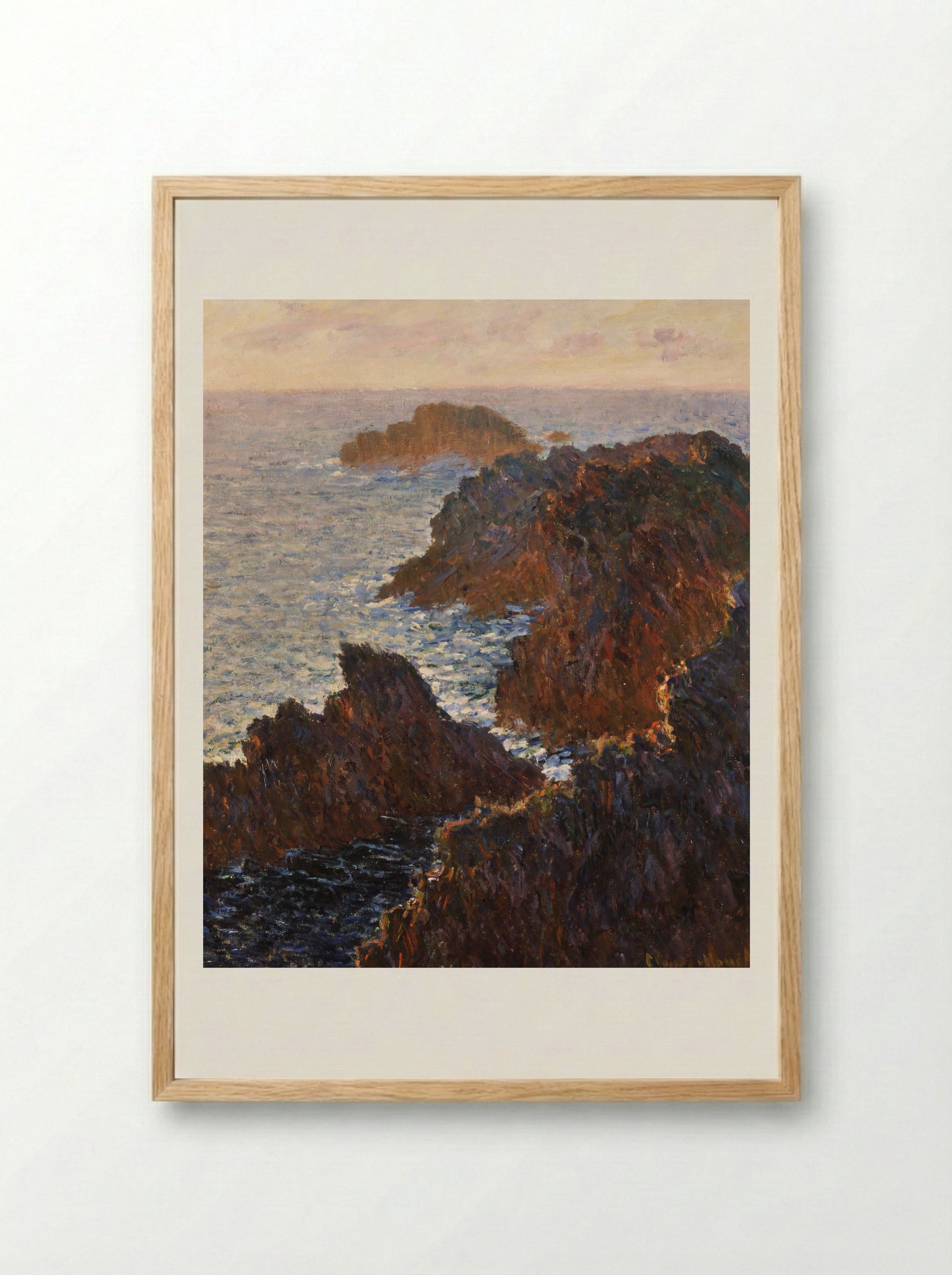 Rocks at Belle-Île, Port-Domois - Claude Monet - Framed Print Wood