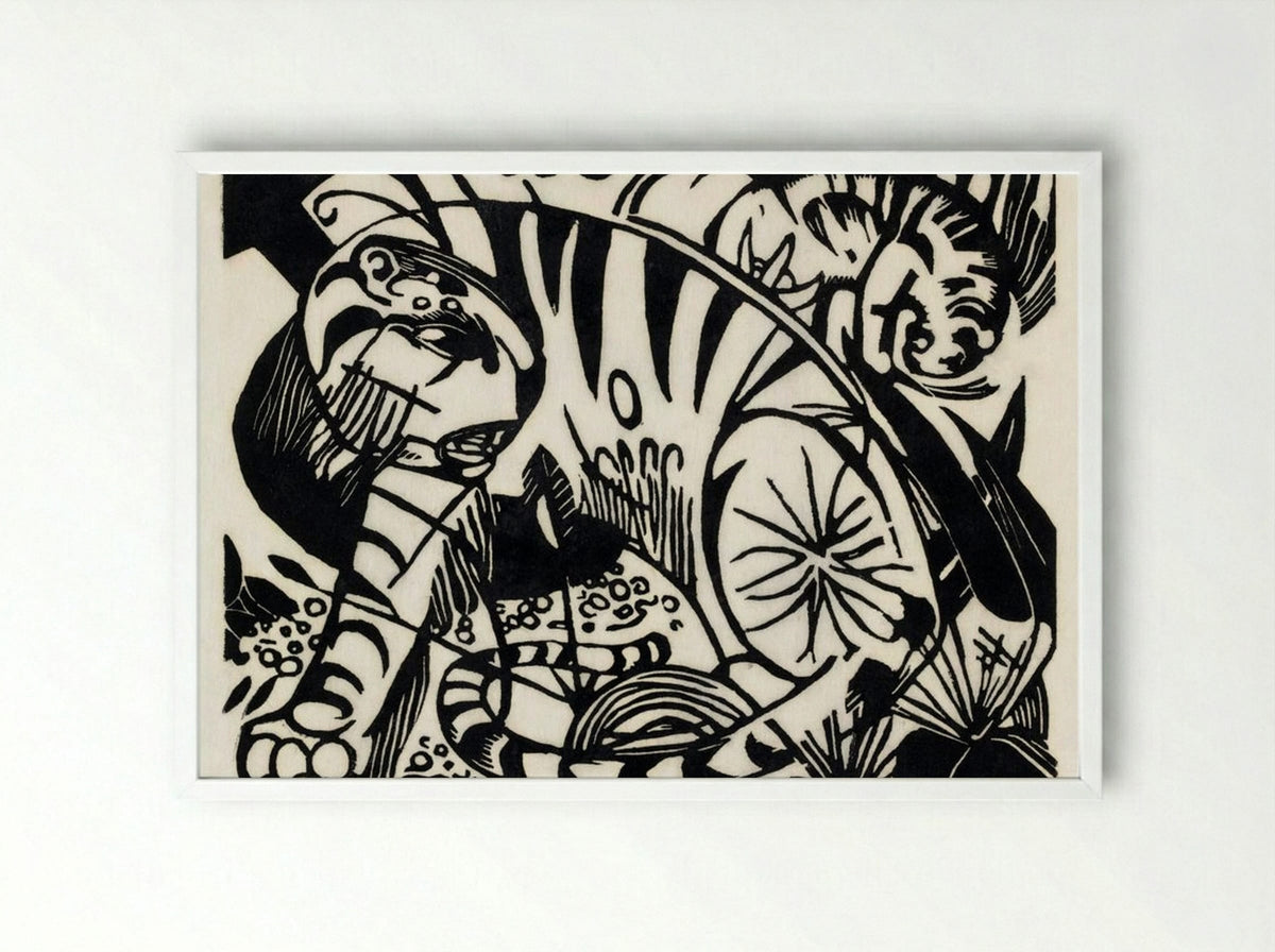 Tiger - Franz Marc - Framed Print White