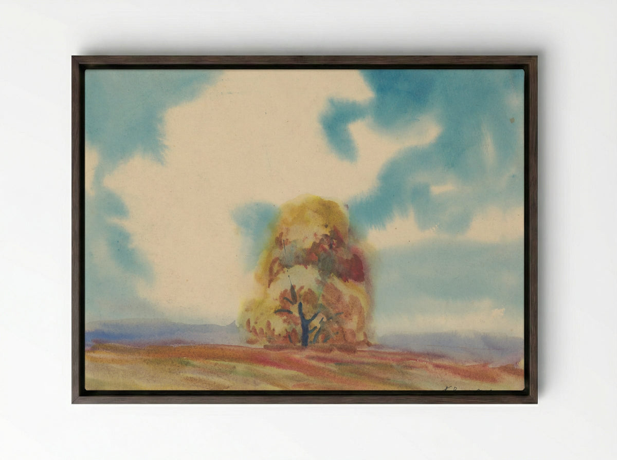 Autumn Tree - Zolo Palugyay - Framed Canvas Dark Wood