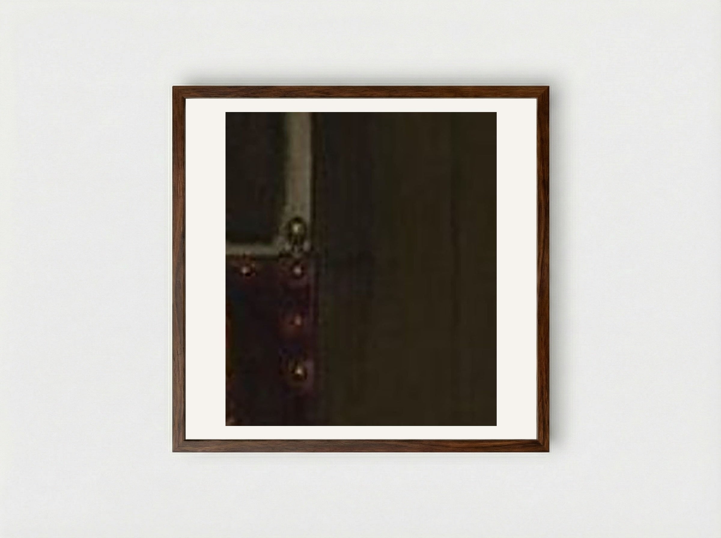 A Maid Asleep - Johannes Vermeer - Framed Print Dark Wood
