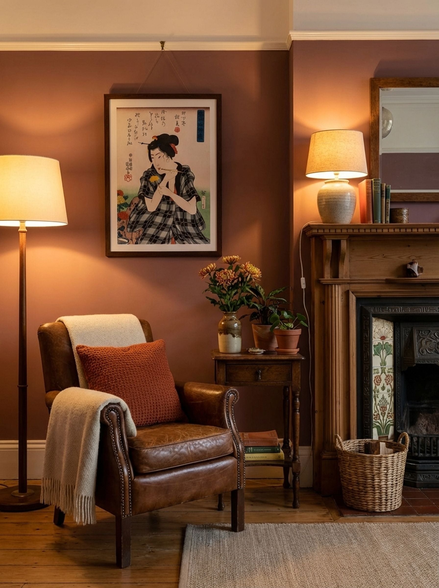 Writing a Label for Chrysanthemums - Utagawa Kuniyoshi - Lifestyle