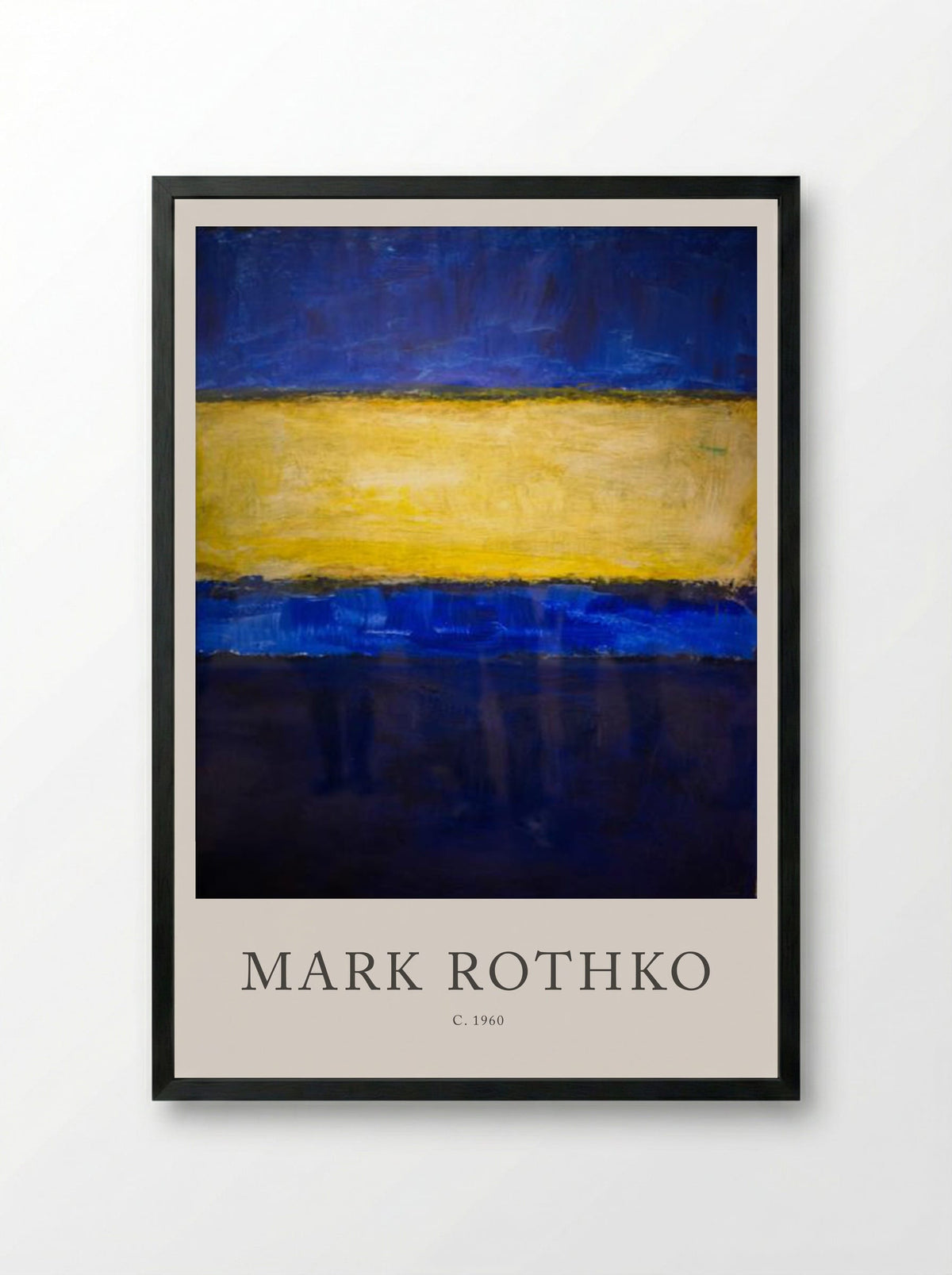 Untitled (Blue, Yellow, Blue) - Mark Rothko - Framed Print Black
