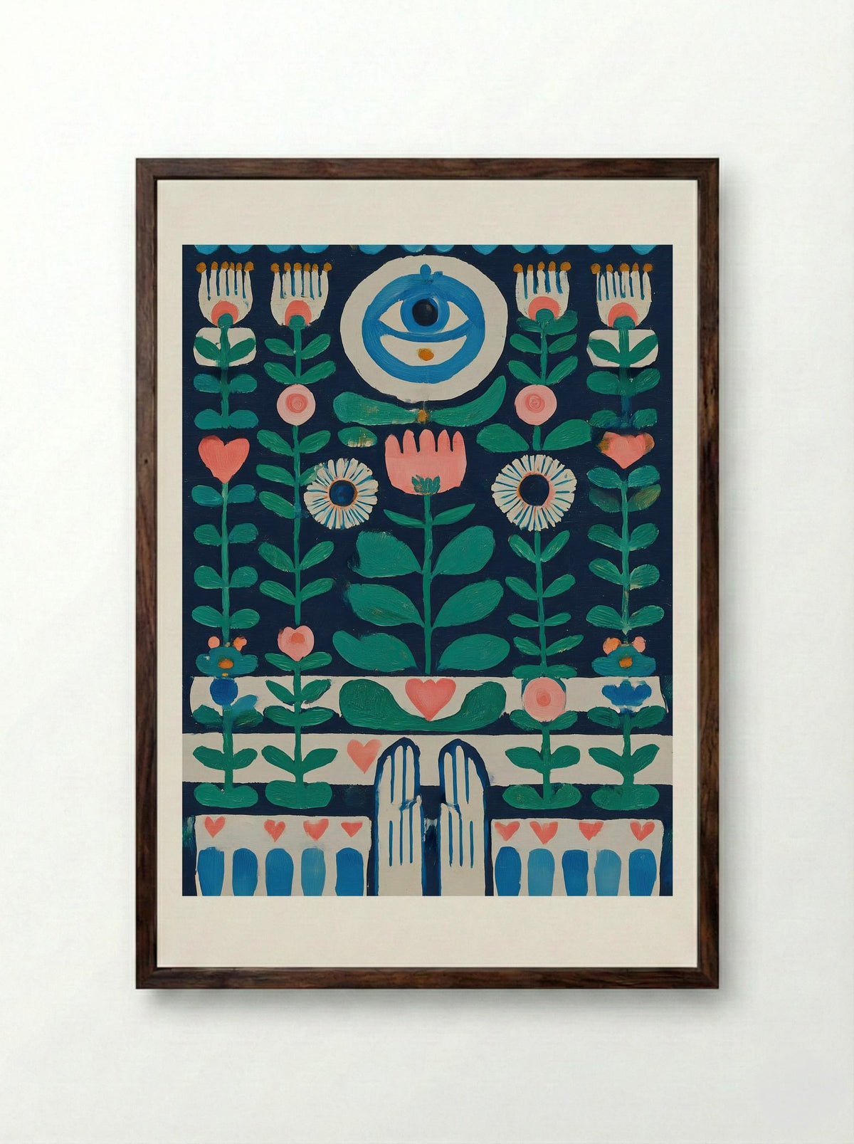 Guardian Blooms - Framed Print Dark Wood