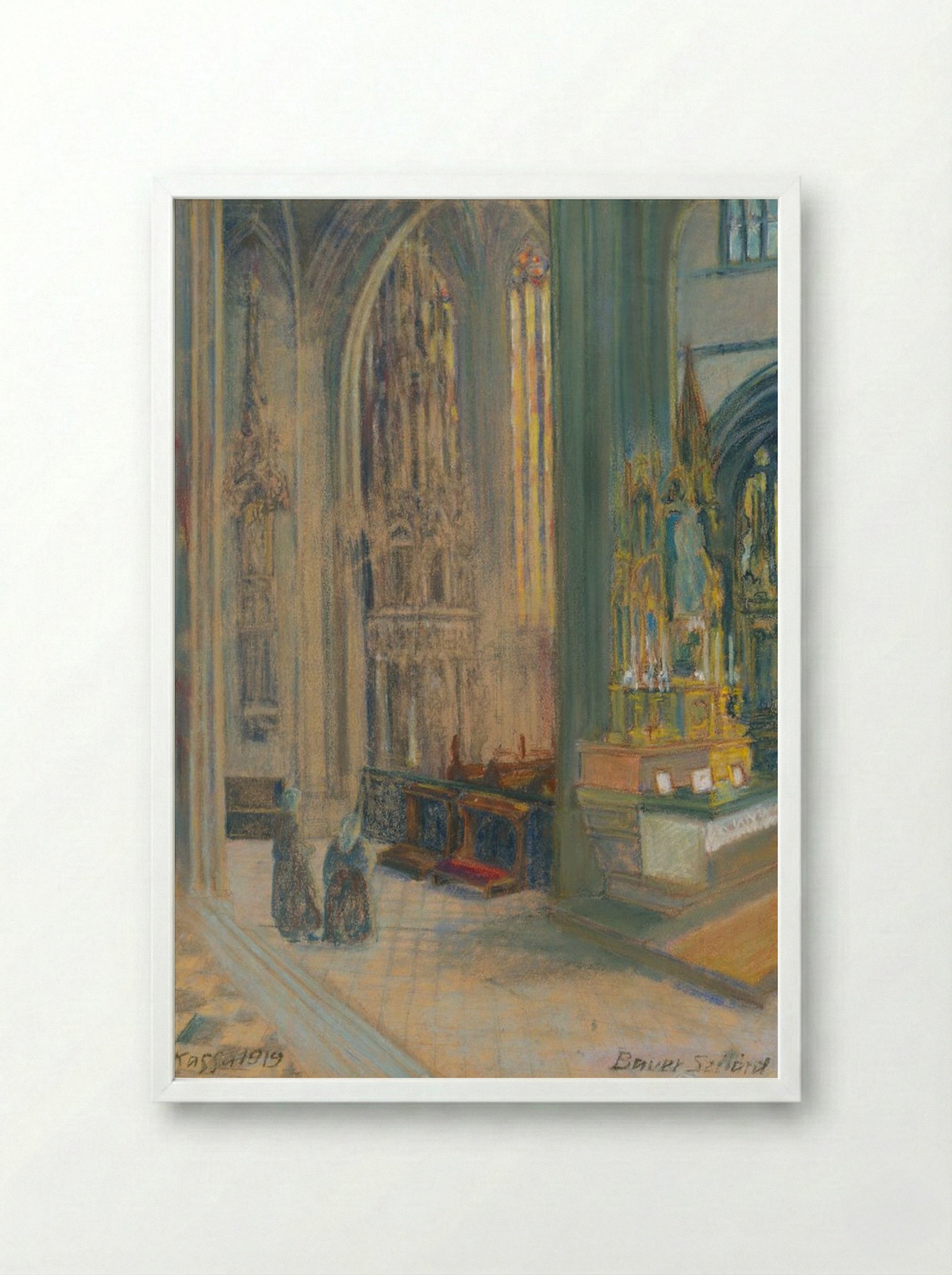 Interior of Košice Cathedral - Konstantin Bauer - Framed Print White
