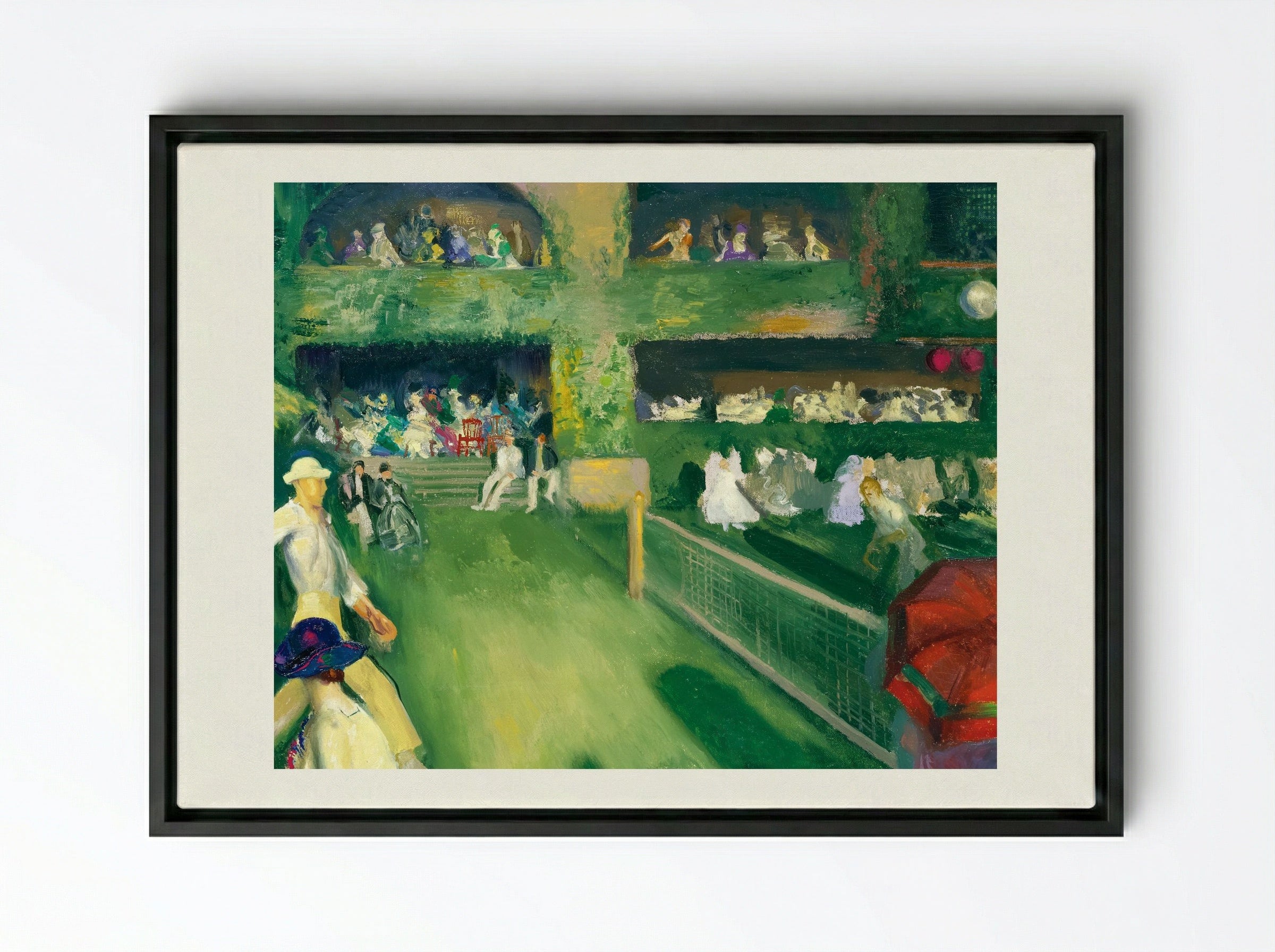 Tennis at Newport - George Bellows - Framed Canvas Black