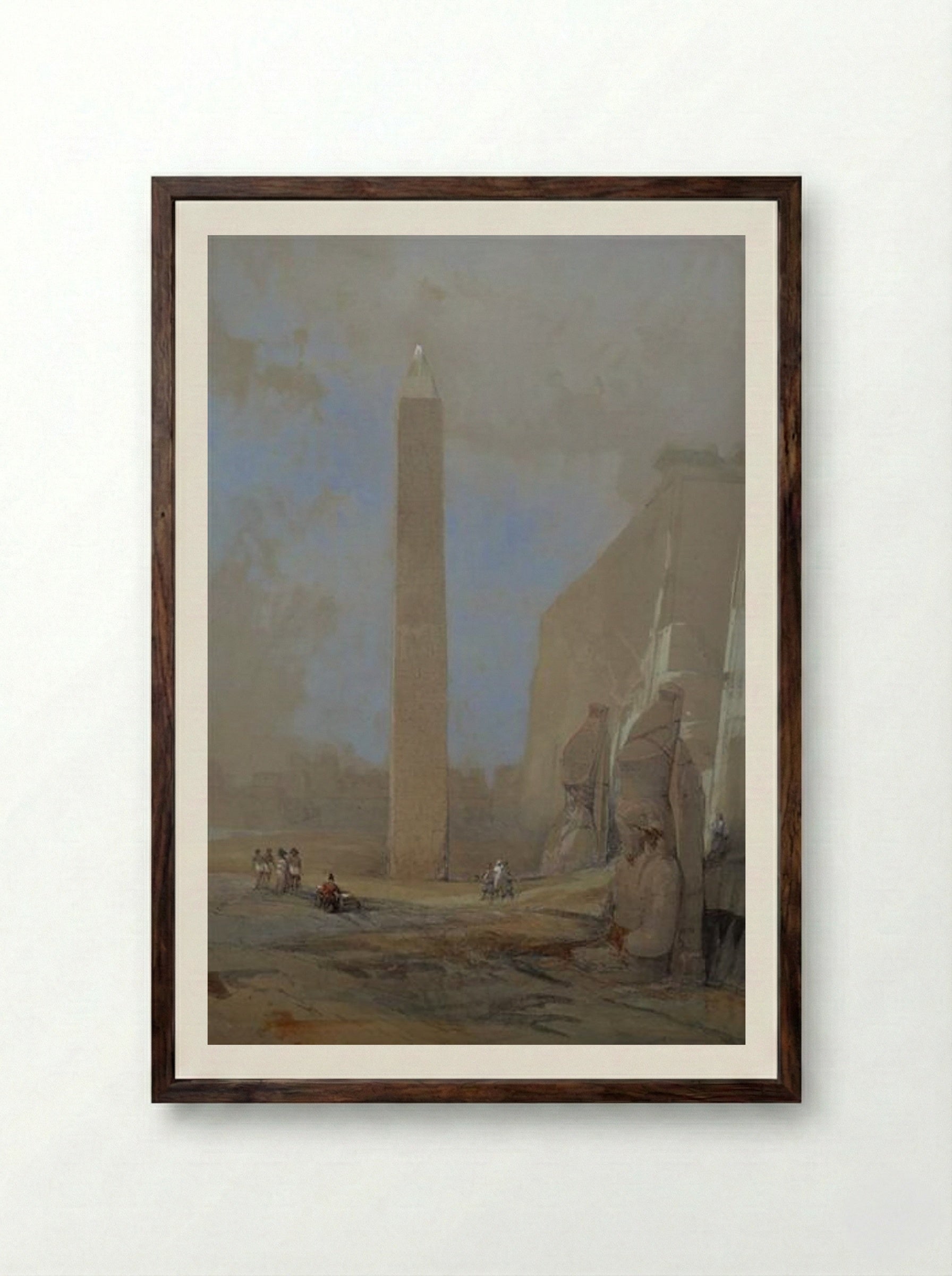 Obelisk at Luxor - David Roberts - Framed Print Dark Wood