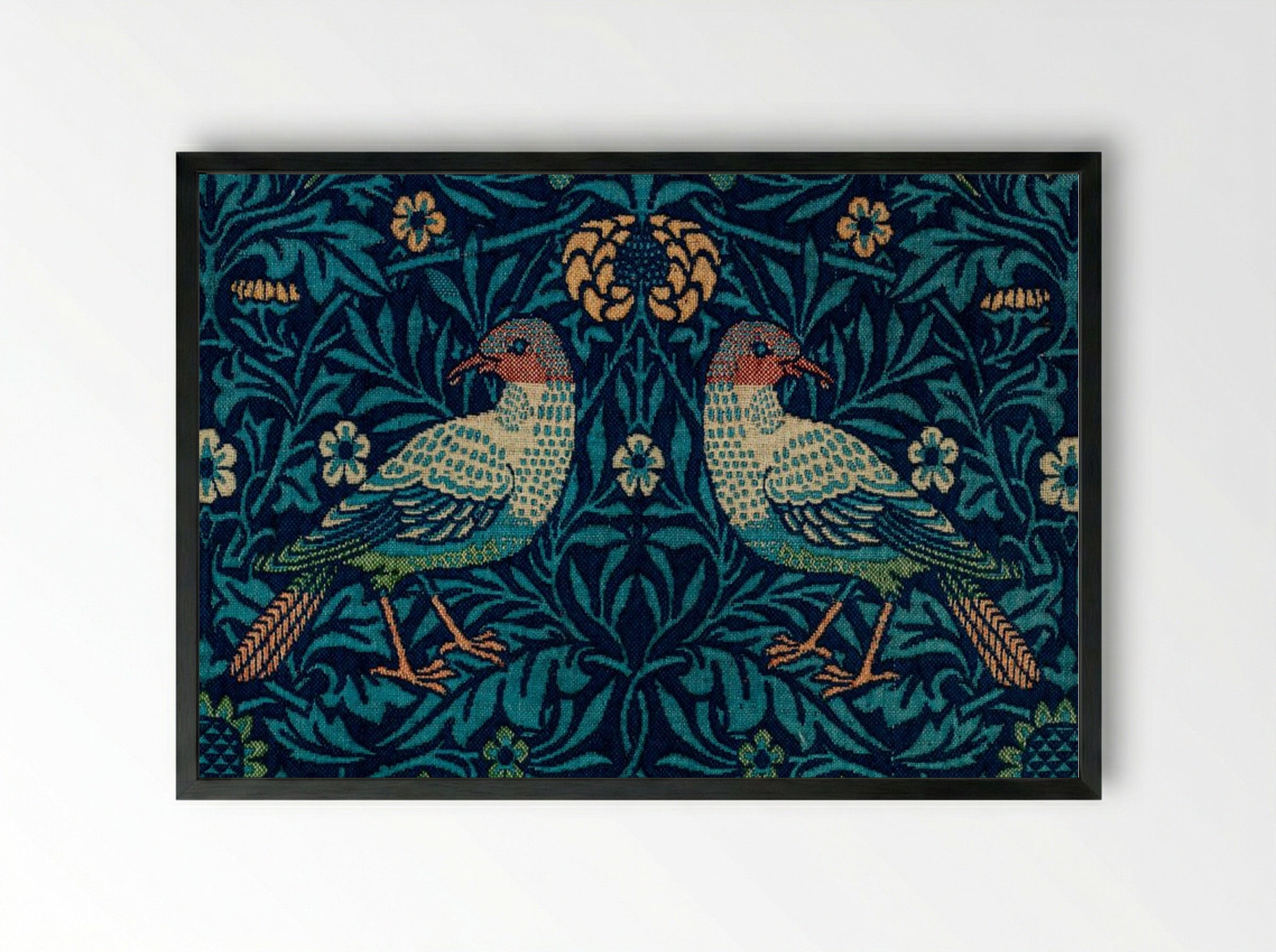 Bird - William Morris - Framed Print Black