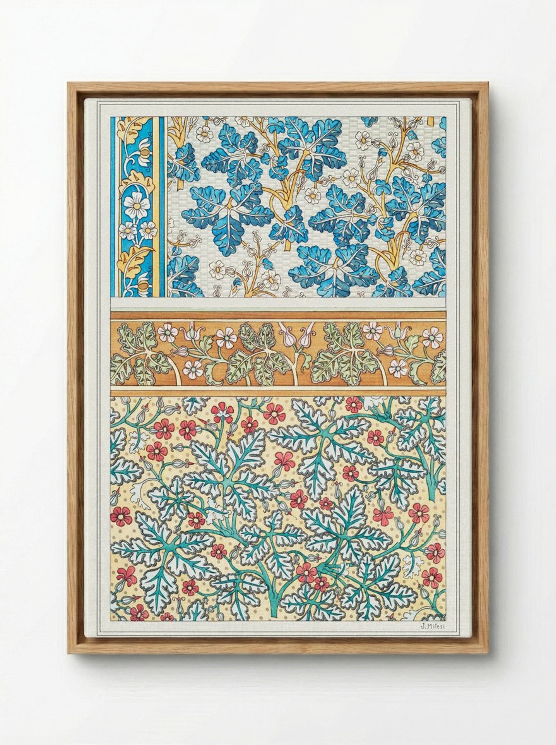 Geranium sauvage (Geranium, Plate 20) - Maurice Pillard Verneuil - Framed Canvas Wood