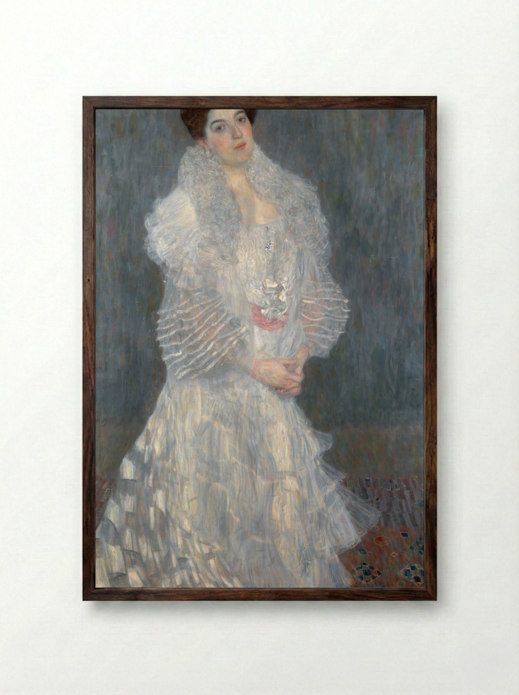 Portrait of Hermine Gallia - Gustav Klimt - Framed Print Dark Wood