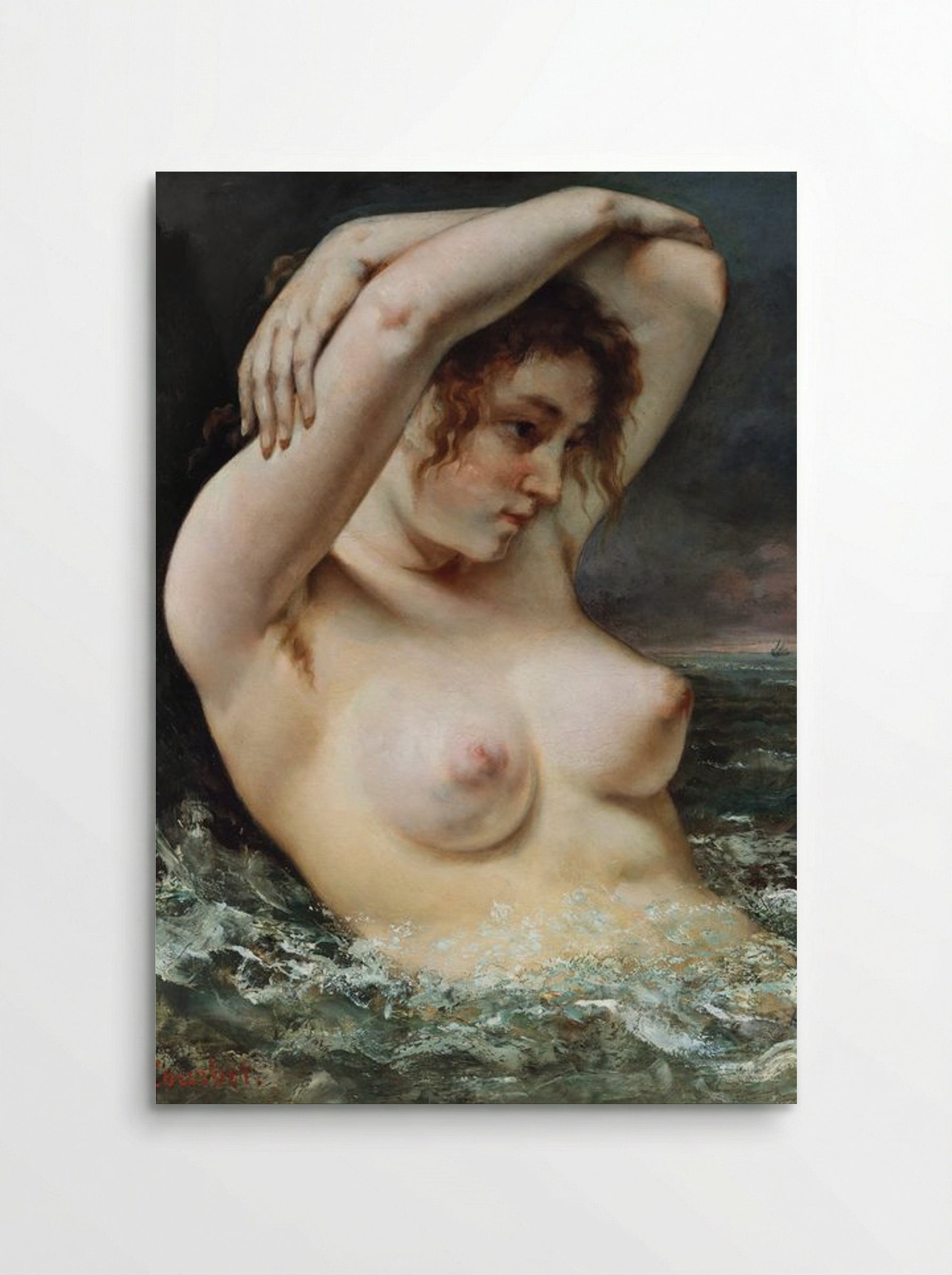 The Woman in the Waves - Gustave Courbet - Poster