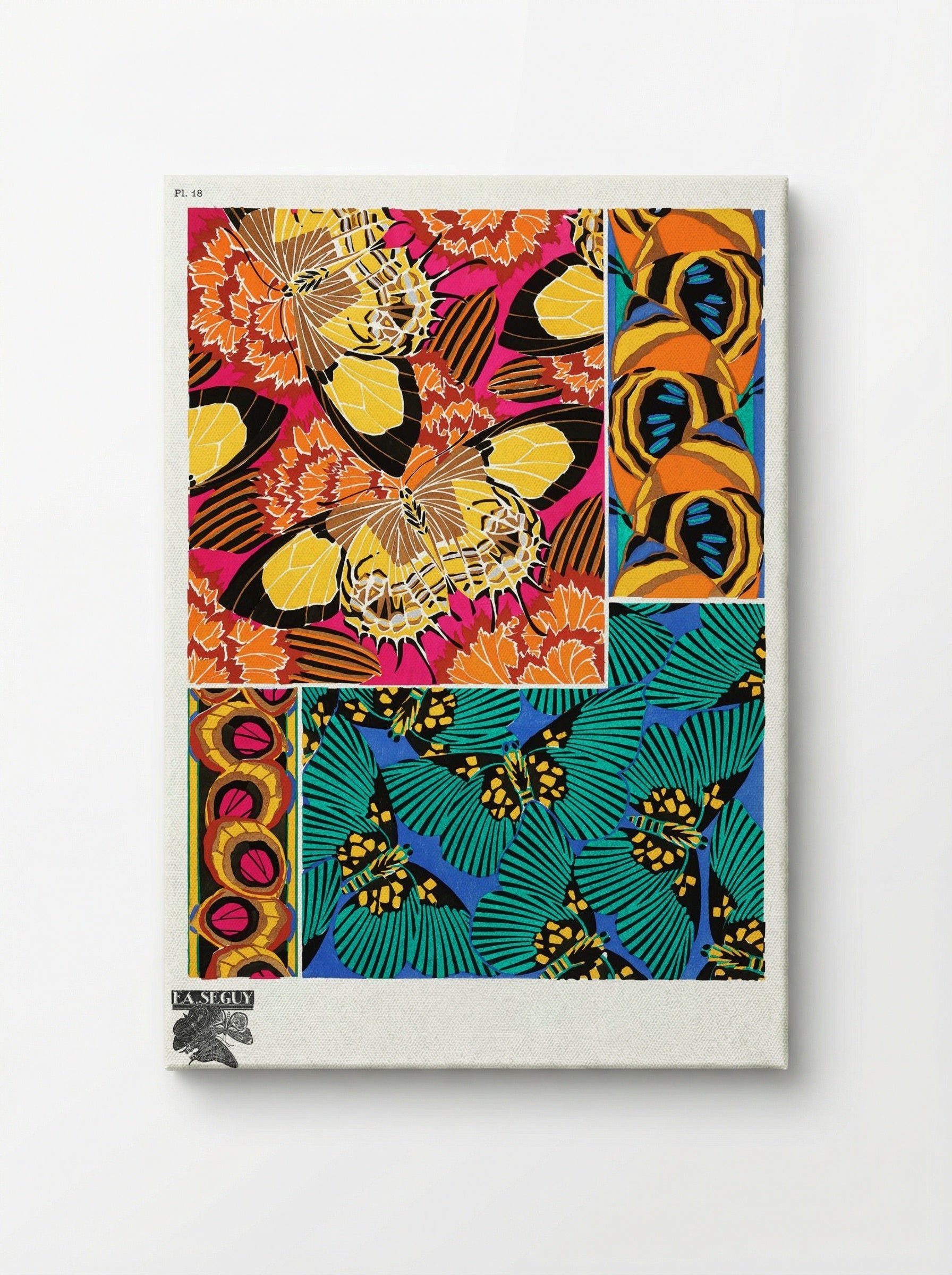 Papillons, Plate 18 (Butterfly Pattern) - Émile-Allain Séguy - Canvas