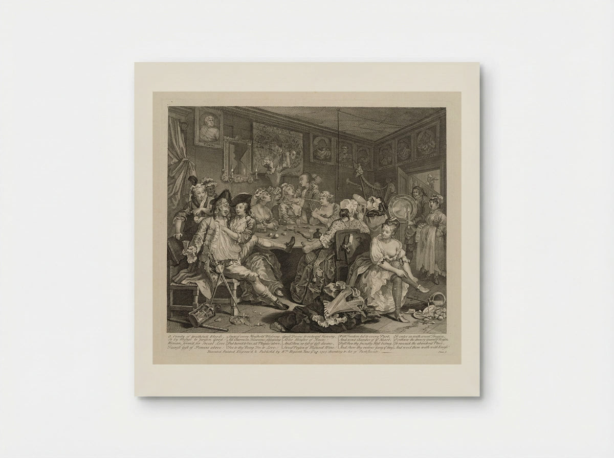 The Rake Attends an Orgy at the Rose Tavern - William Hogarth - Poster