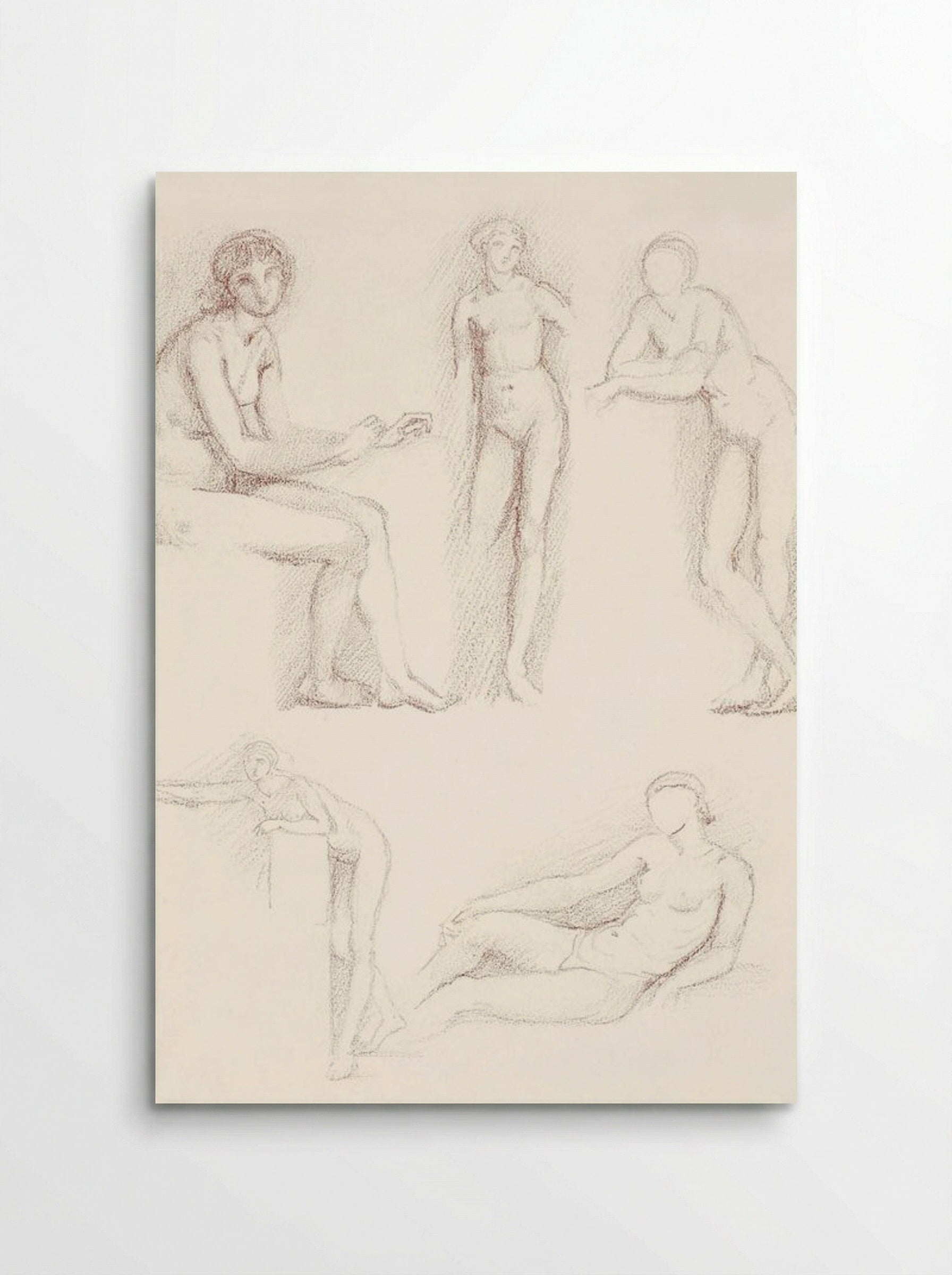 Female Nude: Five Studies - Edward Burne-Jones - Poster