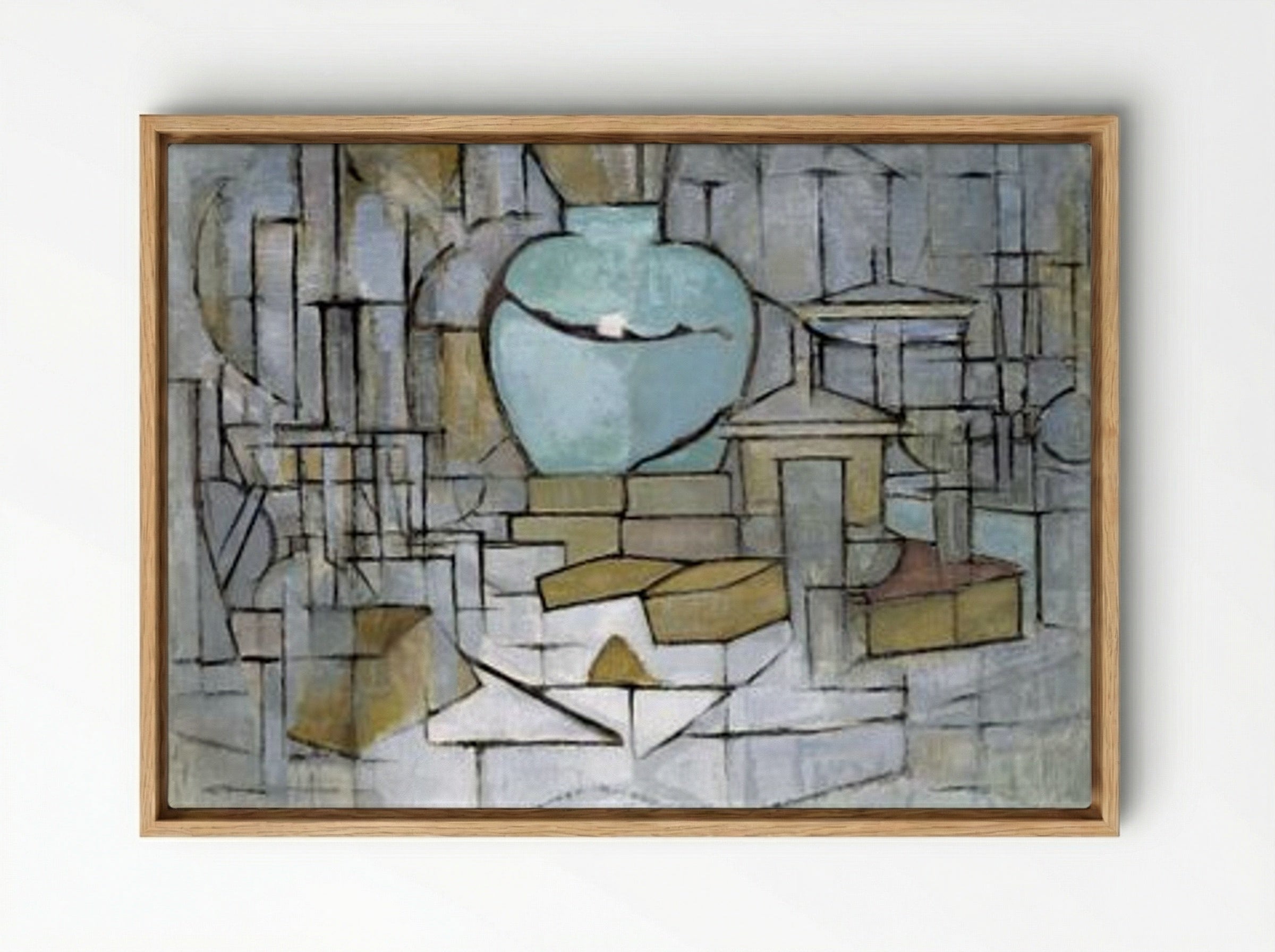 Still Life with Ginger Pot II - Piet Mondrian - Framed Canvas Wood