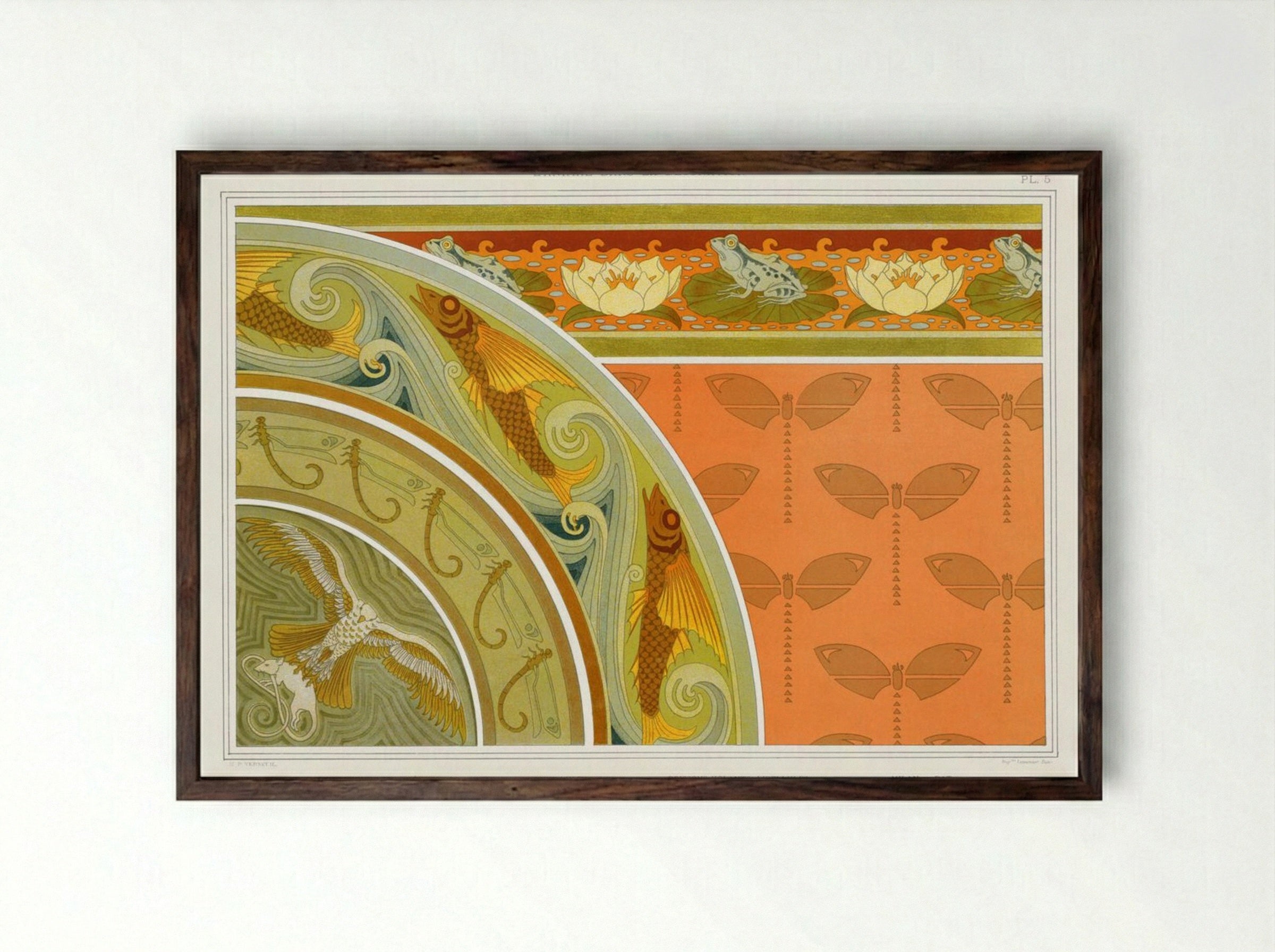 L'Animal dans la Décoration, Plate 5 - Maurice Pillard Verneuil - Framed Print Dark Wood