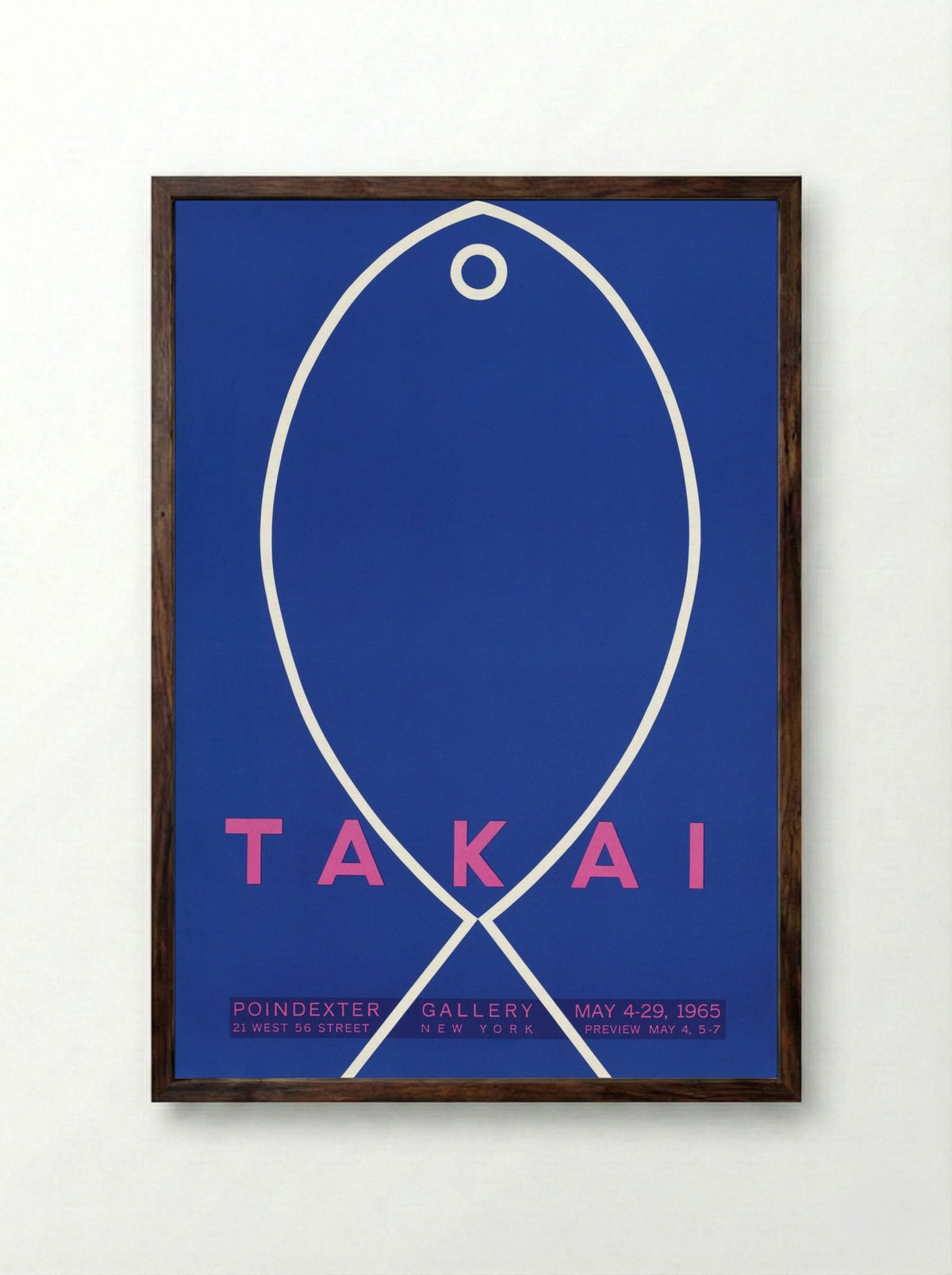 Takai Exhibition Poster, Poindexter Gallery - Takao Takai - Framed Print Dark Wood