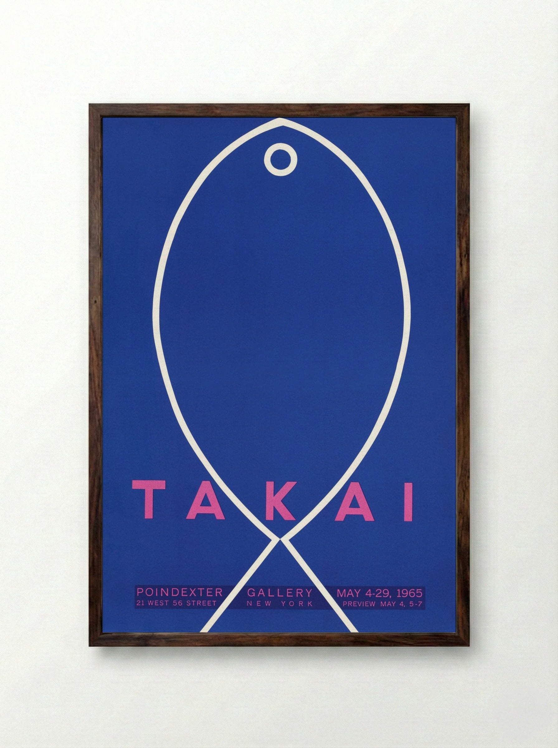Takai Exhibition Poster, Poindexter Gallery - Takao Takai - Framed Print Dark Wood