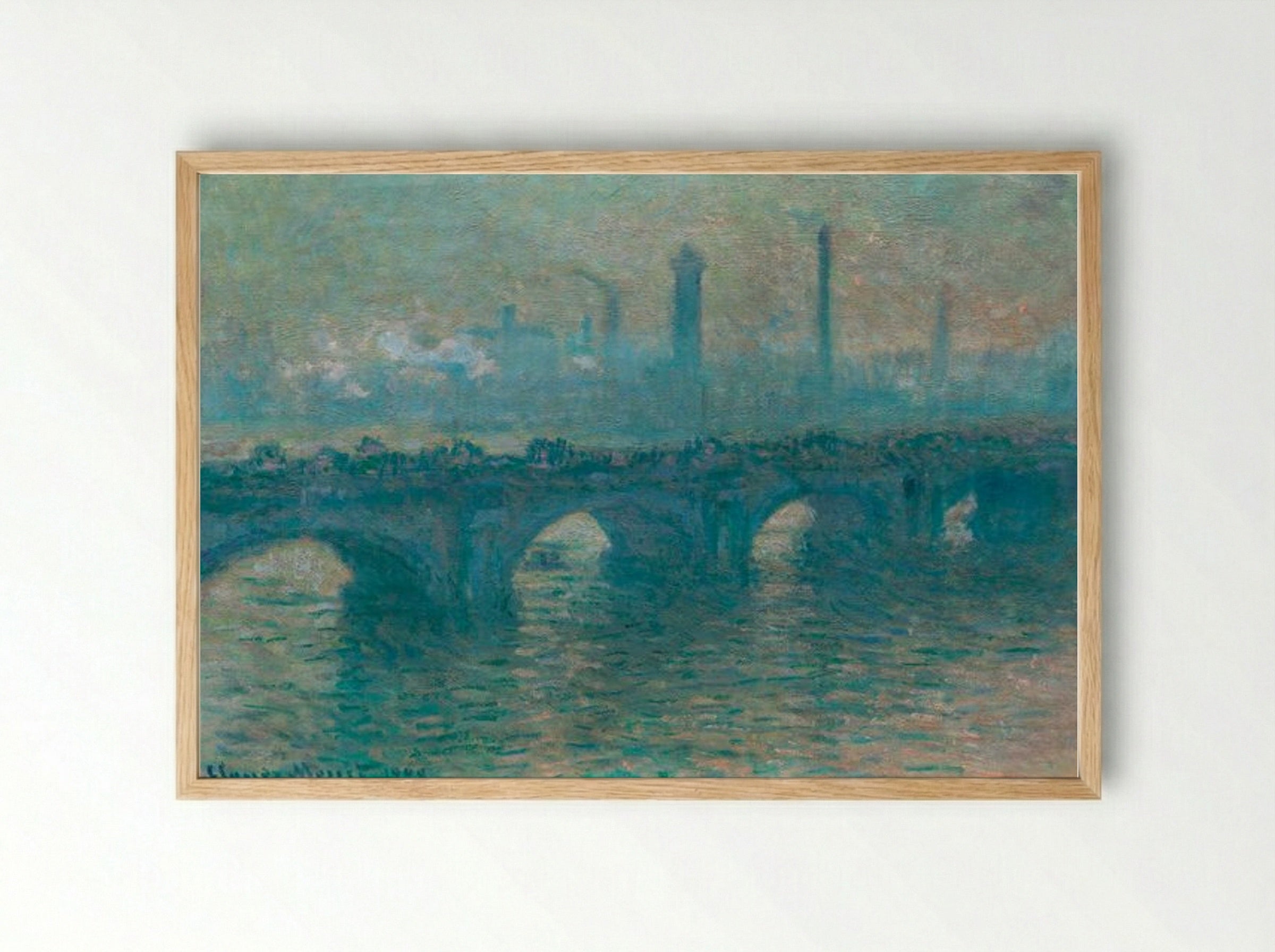 Waterloo Bridge, Grey Weather - Claude Monet - Framed Print Wood
