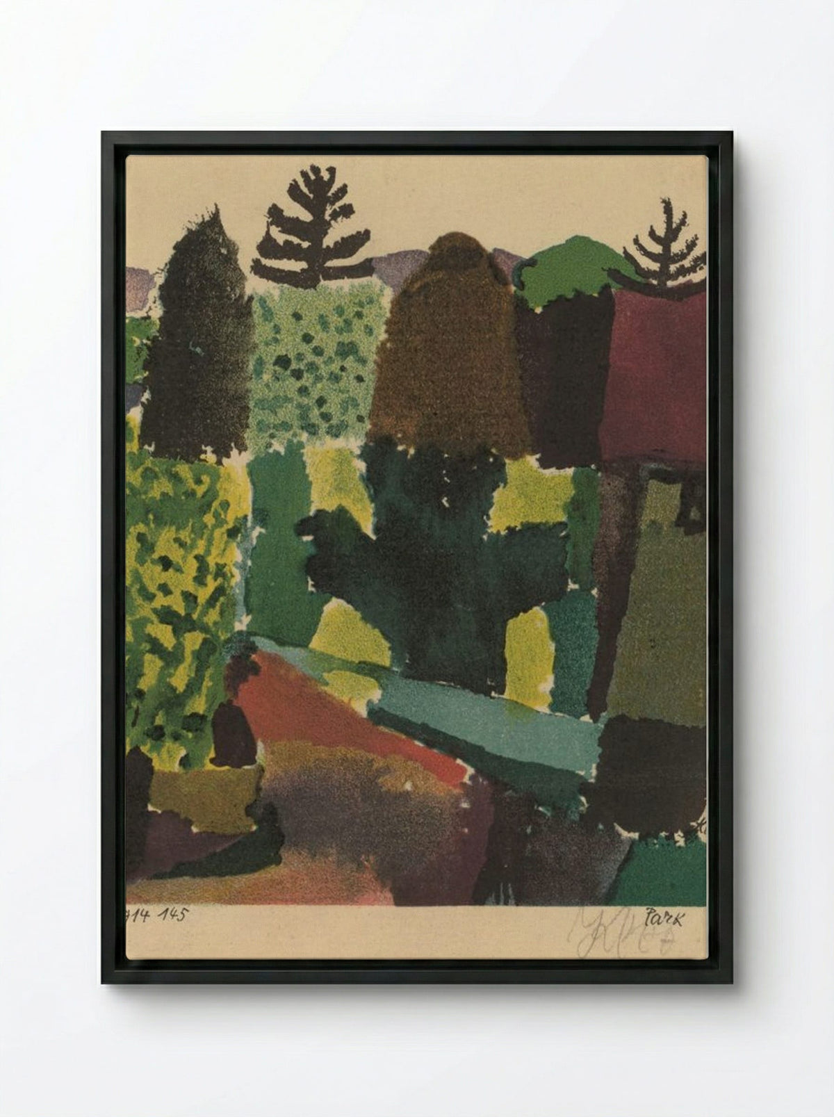 Park Near Lu(z)erne - Paul Klee - Framed Canvas Black