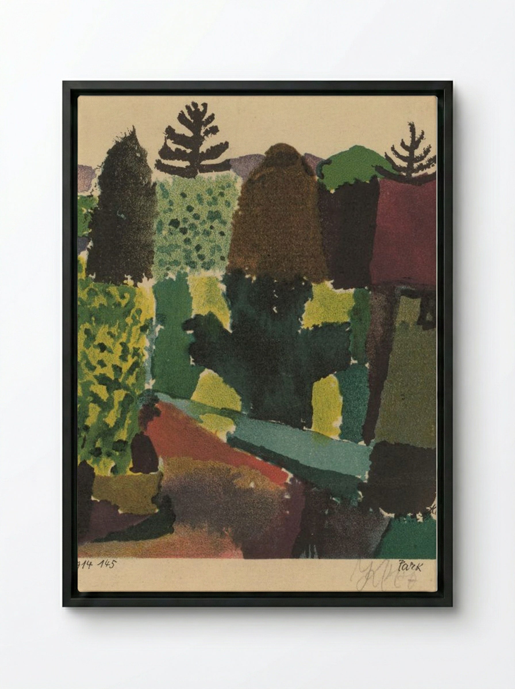 Park Near Lu(z)erne - Paul Klee - Framed Canvas Black