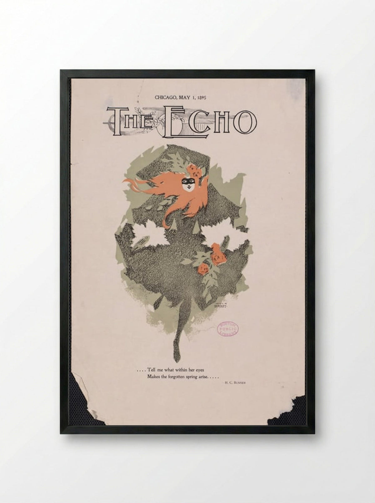 The Echo, Chicago, May 1, 1895 - Will H. Bradley - Framed Print Black