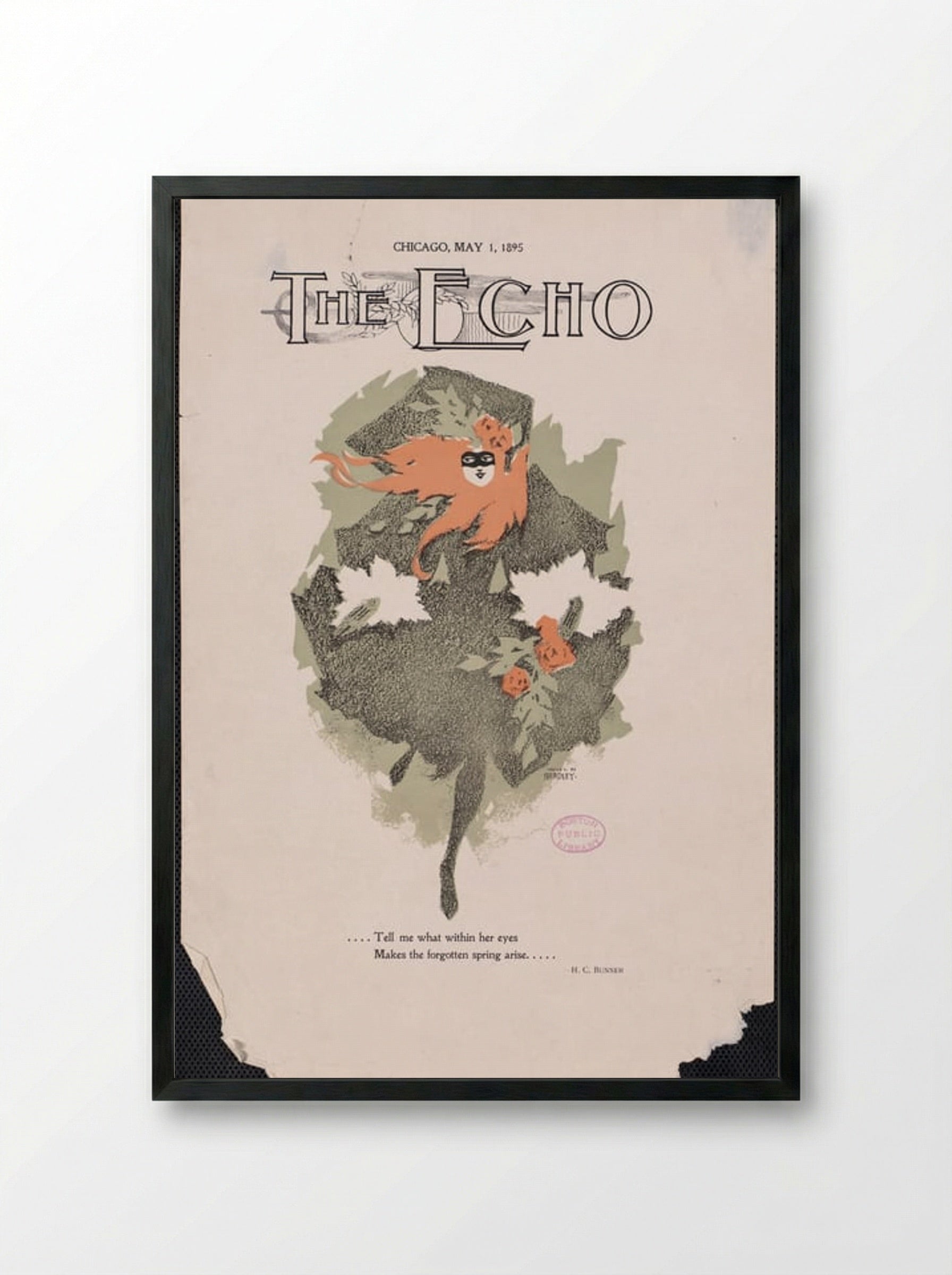 The Echo, Chicago, May 1, 1895 - Will H. Bradley - Framed Print Black