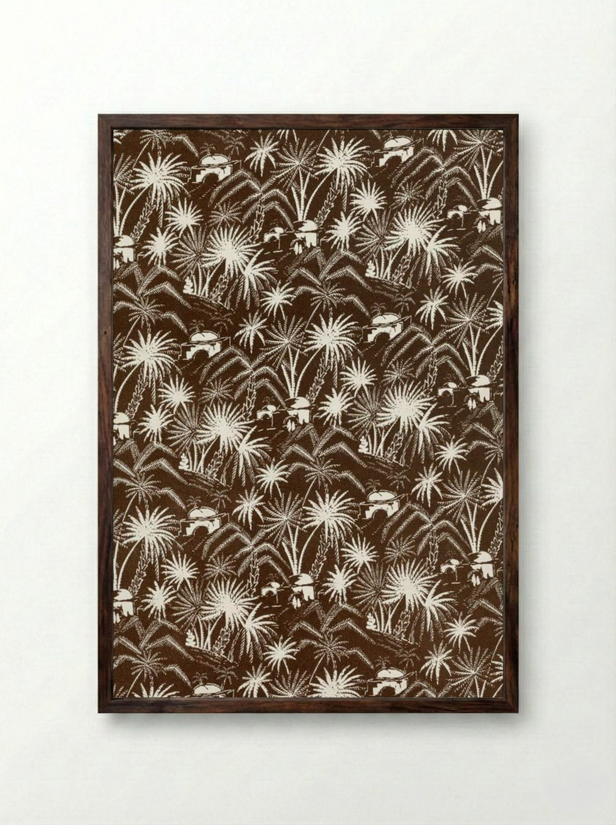 White Palm Trees - Charles Goy - Framed Print Dark Wood