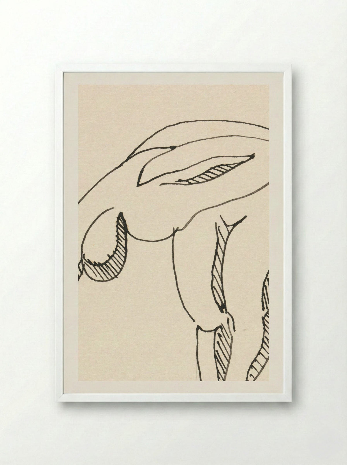 Study of a Bowing Figure - Egon Schiele - Framed Print White