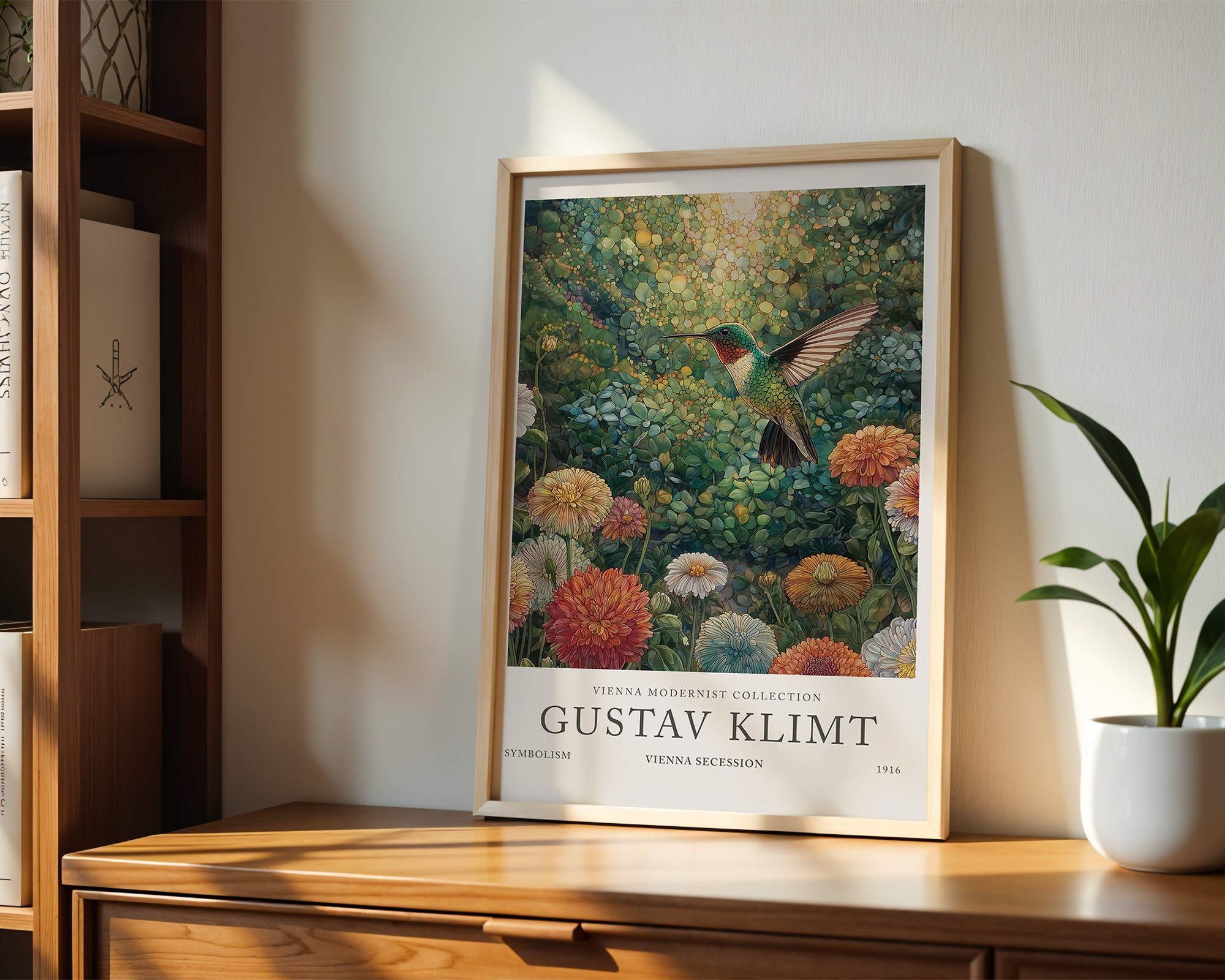 hummingbird-garden-gustav-klimt mockup