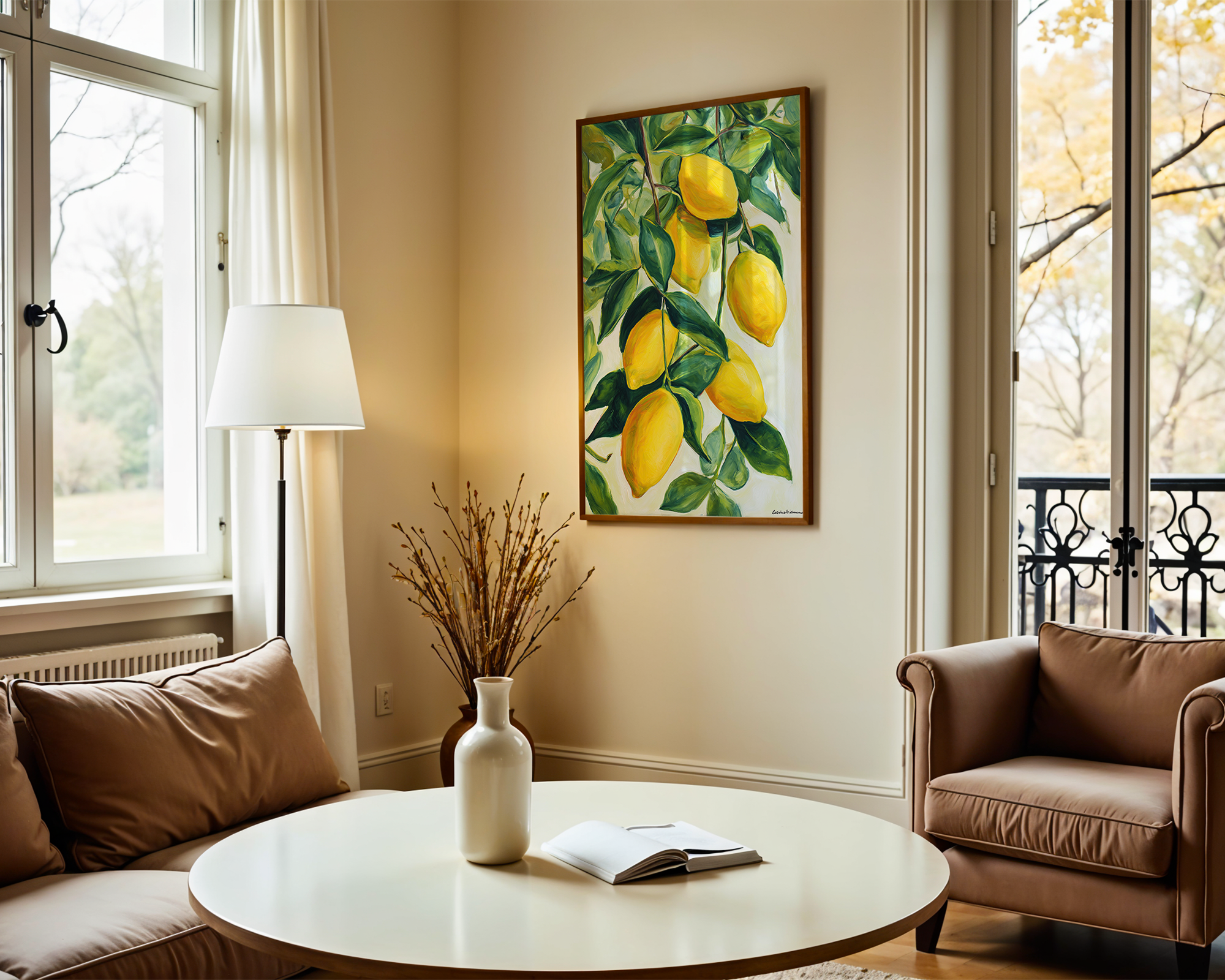 lemon-orchard-mediterranean-botanical-art-print mockup