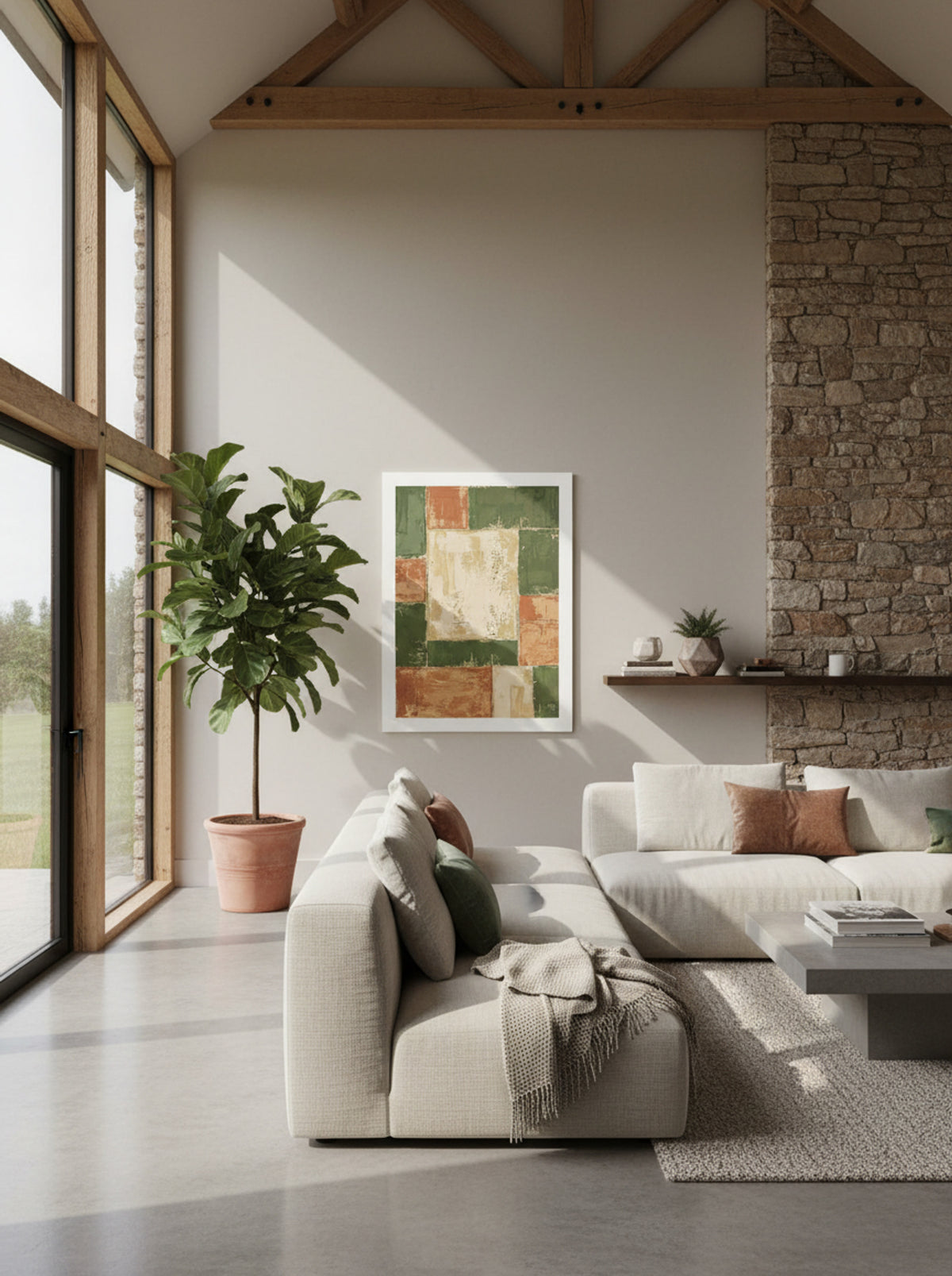 Terracotta Patchwork Poster - Lifestyle