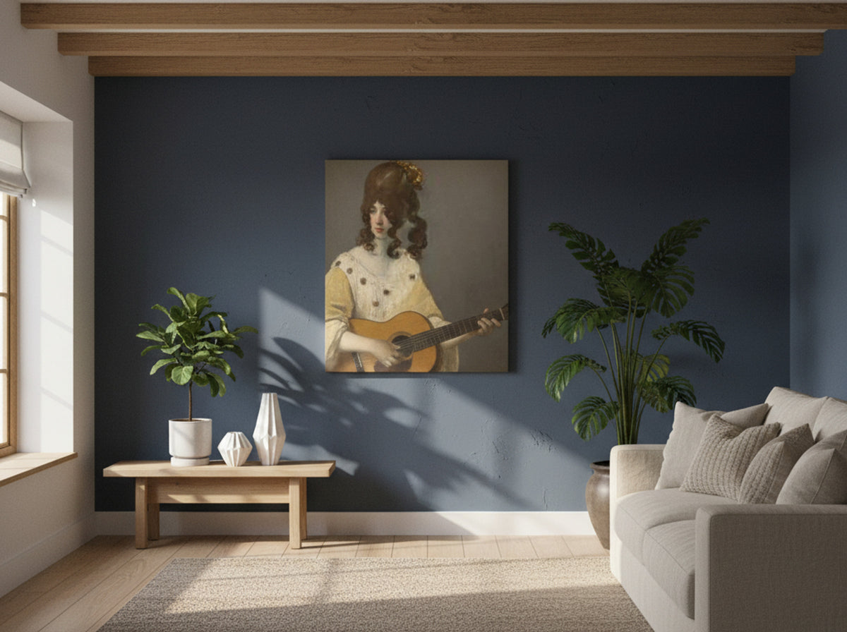 Young Woman with a Guitar - Johannes Vermeer - Lifestyle