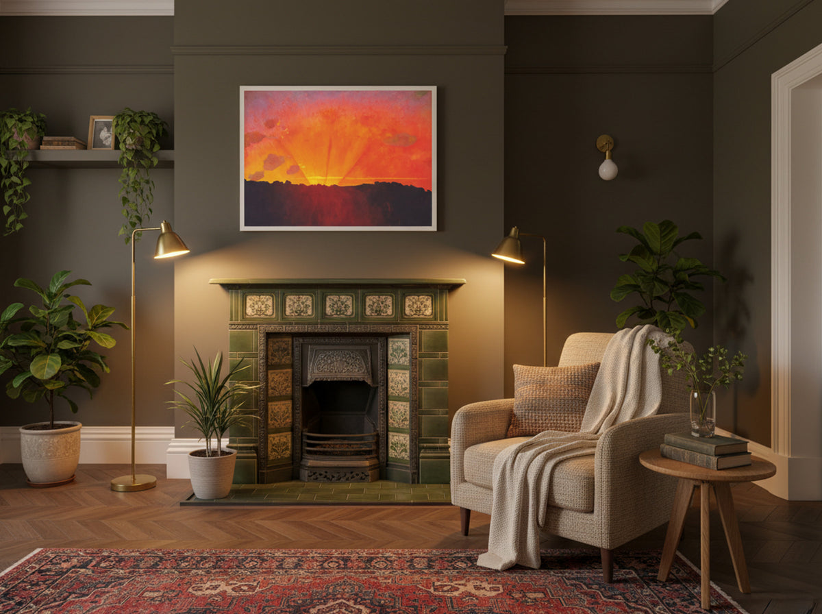 Sunset Over Hills - Fine Art Print - Lifestyle