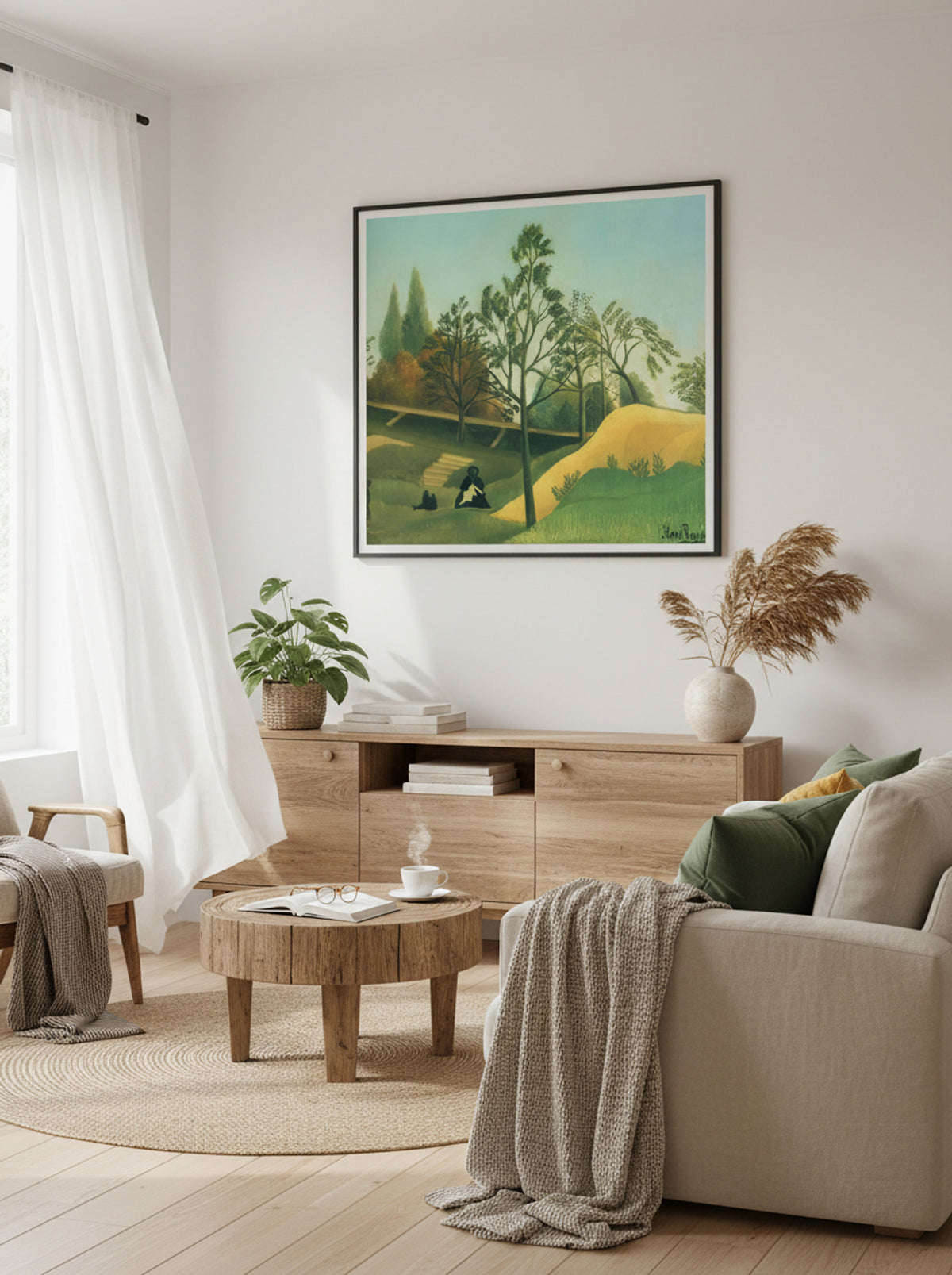 View of the Fortifications by Henri Rousseau – Naïve Art Urban Landscape Print - Lifestyle