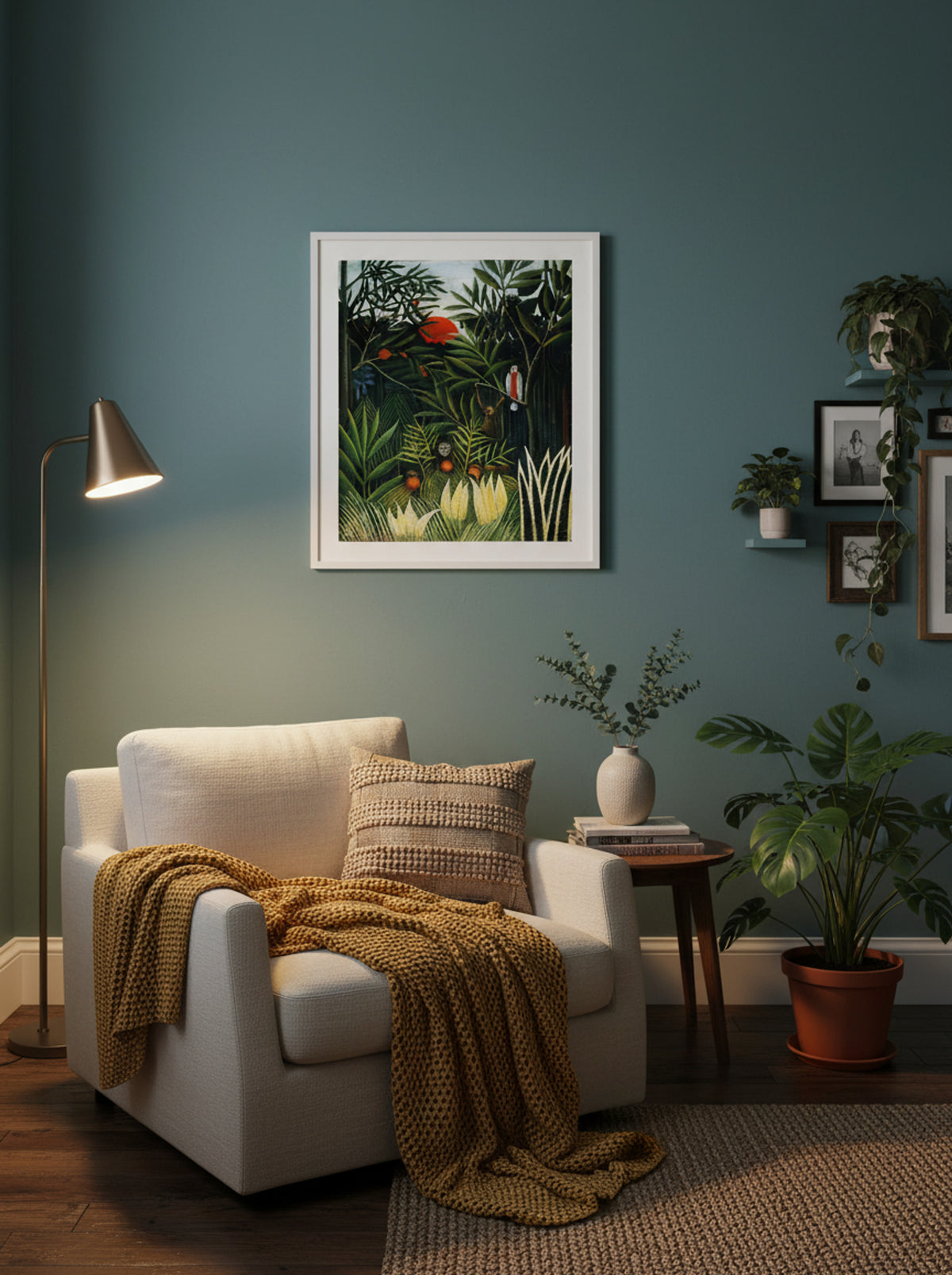Landscape with Monkeys by Henri Rousseau – Jungle Wildlife Naïve Art Print - Lifestyle