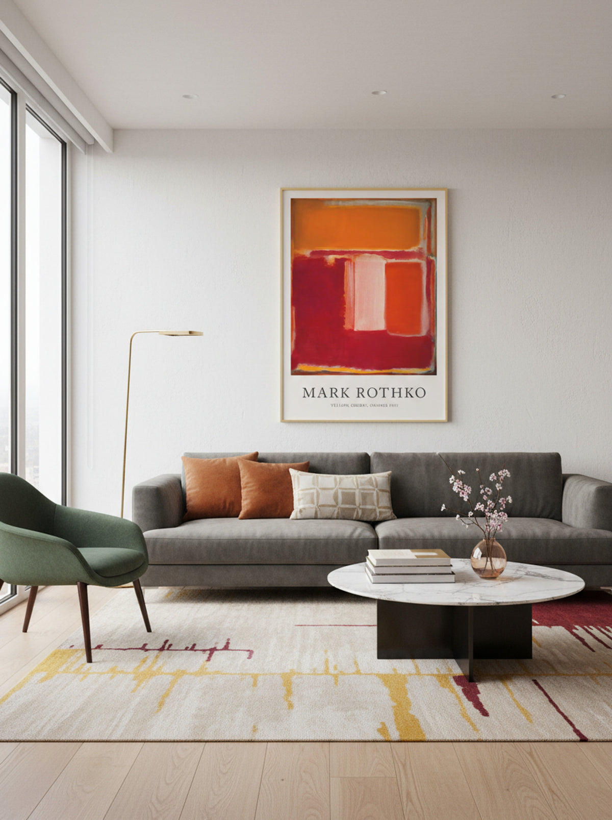 Yellow, Cherry, Orange - Mark Rothko - Lifestyle