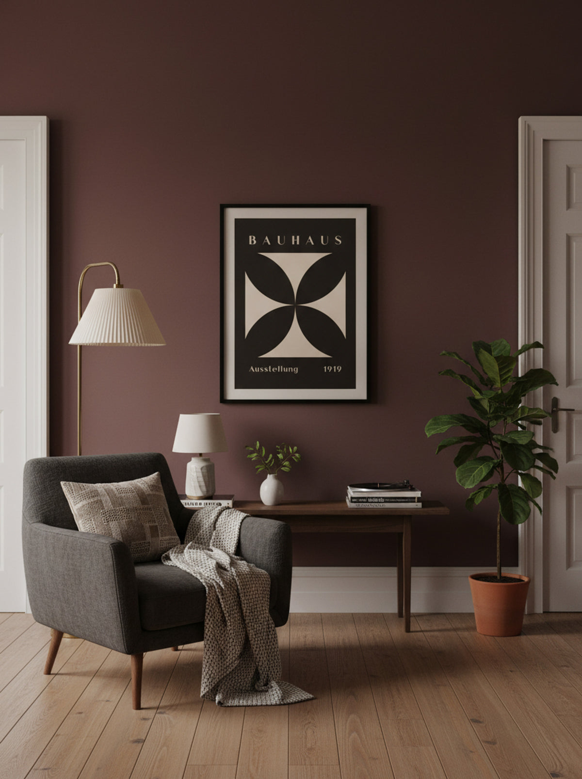 Bauhaus Cross Form - Black on Cream (1919) - Lifestyle