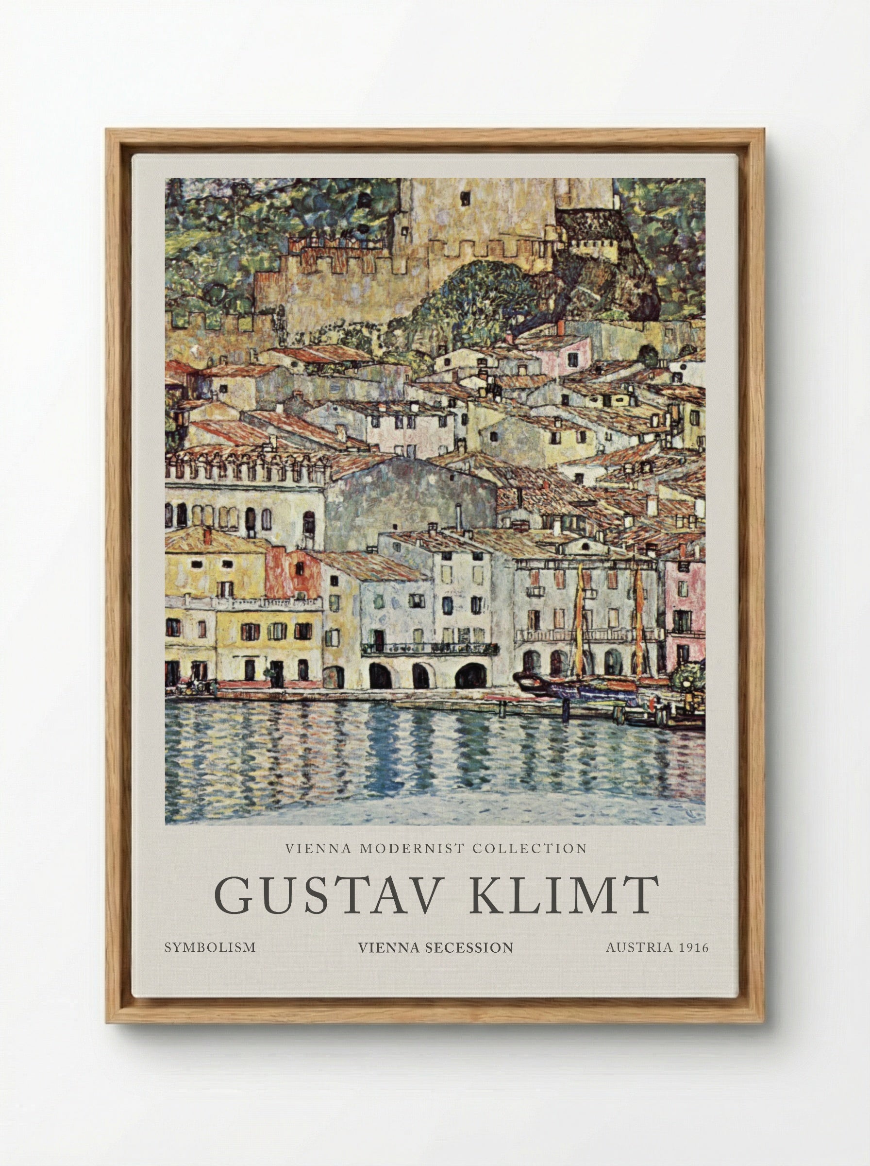 Malcesine am Gardasee - Gustav Klimt - Framed Canvas Wood