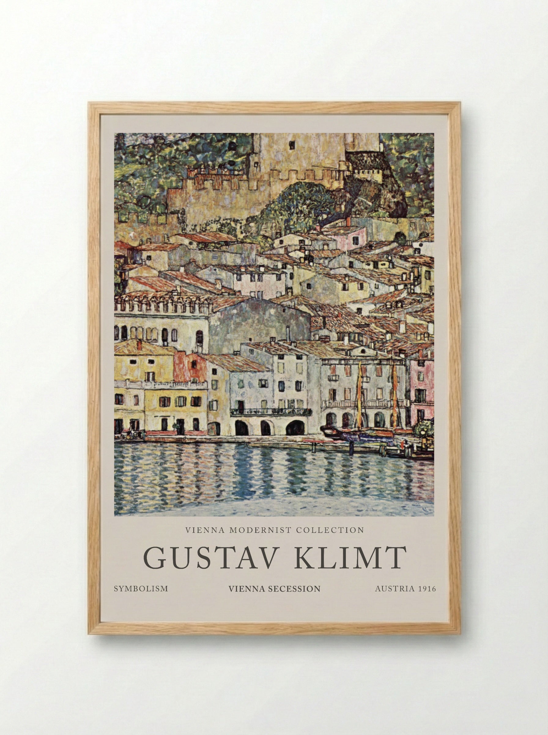 Malcesine am Gardasee - Gustav Klimt - Framed Print Wood
