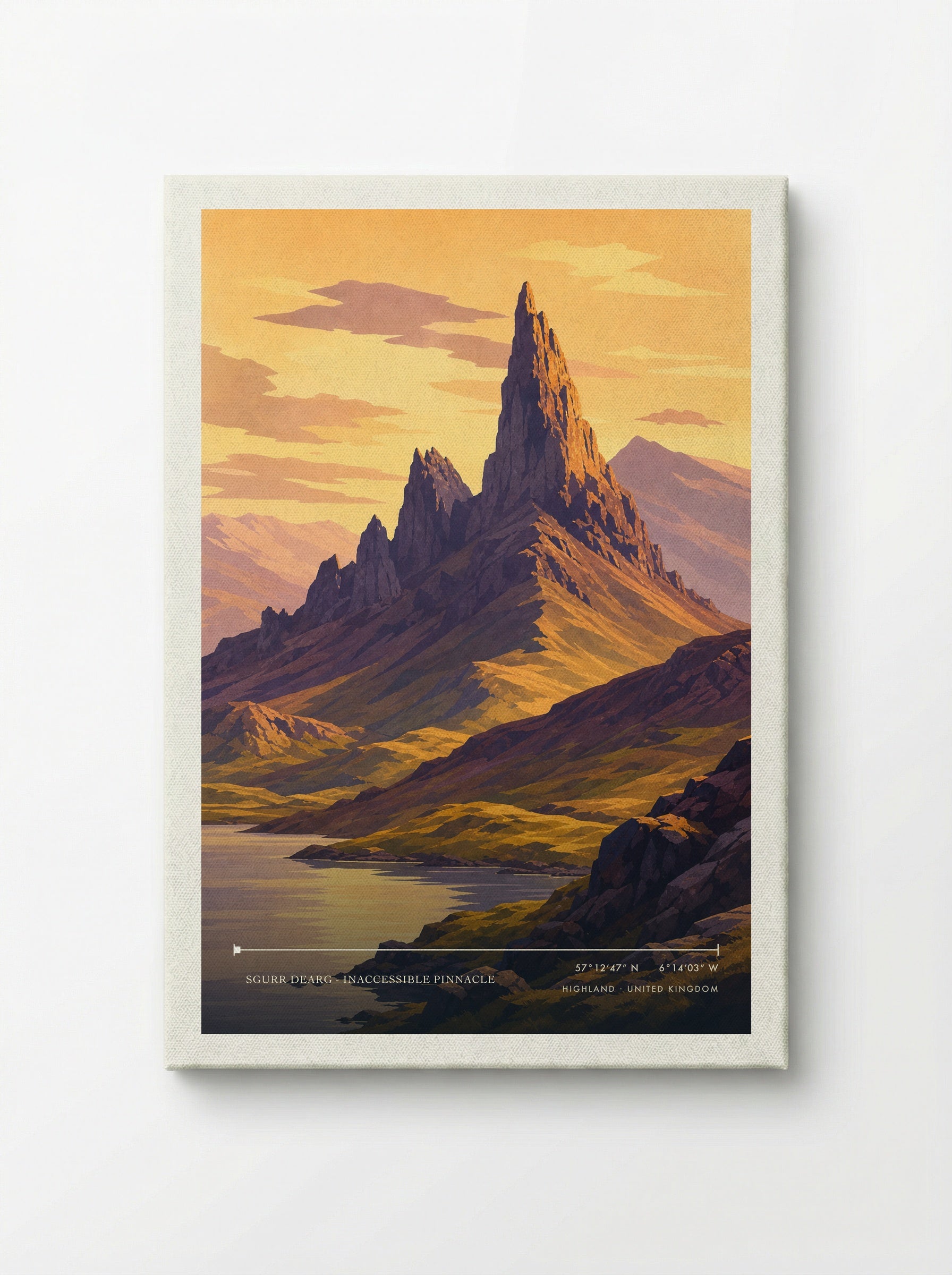 Sgurr Dearg - Inaccessible Pinnacle Highland United Kingdom Travel Poster - Canvas