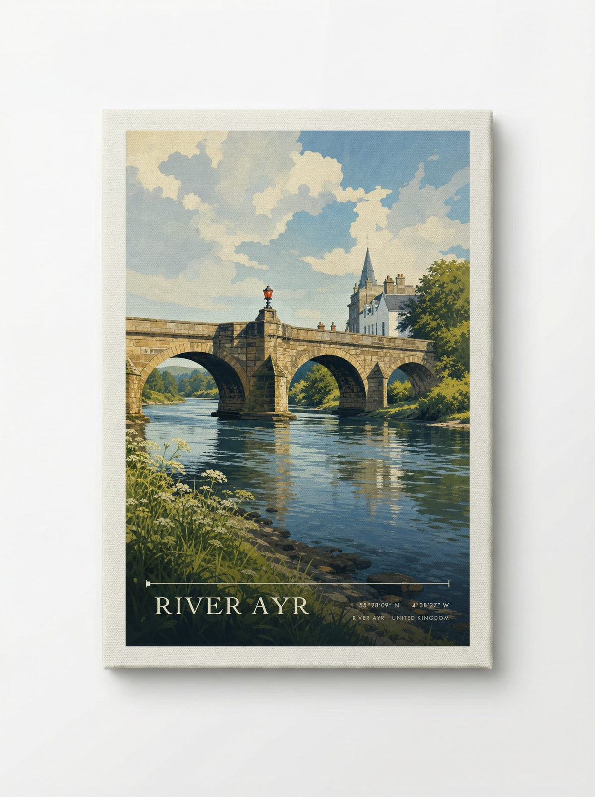 River Ayr United Kingdom Travel Poster - Canvas