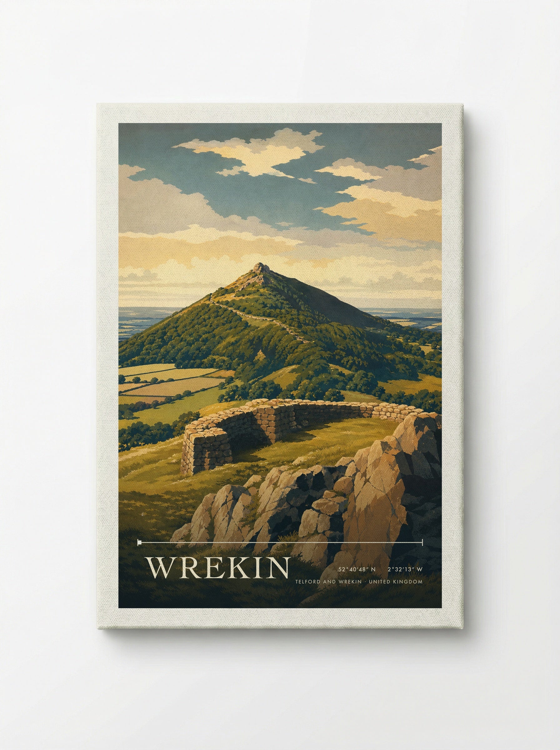 Wrekin Telford and Wrekin United Kingdom Travel Poster - Canvas