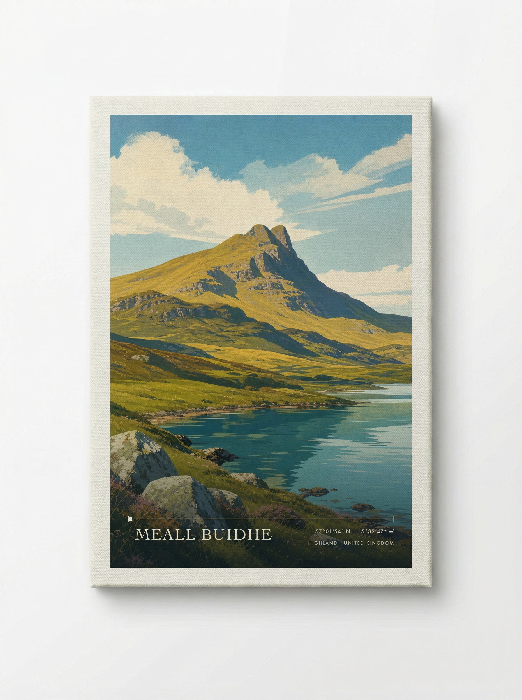 Meall Buidhe Highland United Kingdom Travel Poster - Canvas