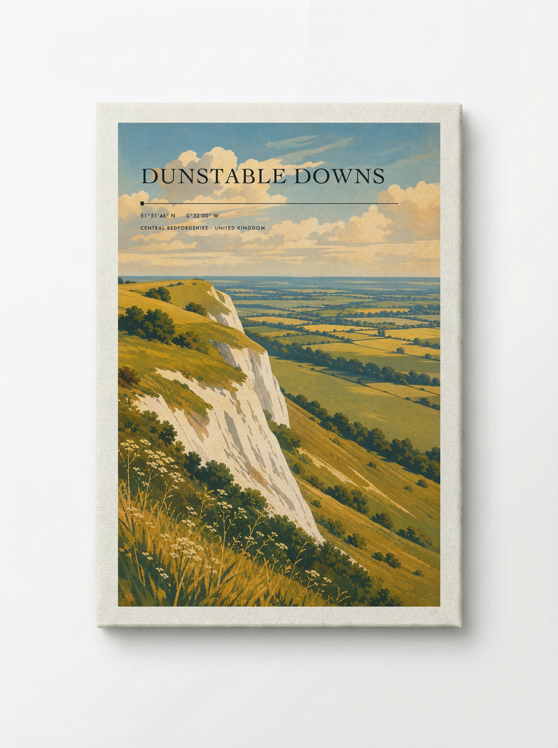 Dunstable Downs Central Bedfordshire United Kingdom Travel Poster - Canvas